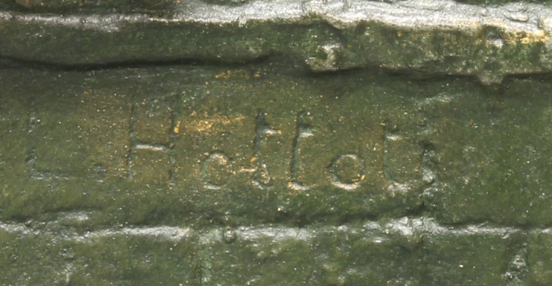 2 Reliefs, Metallguss (Régule), farbig patiniert, "Orientalin am Brunnen und Orientale mit Musikins - Image 5 of 6