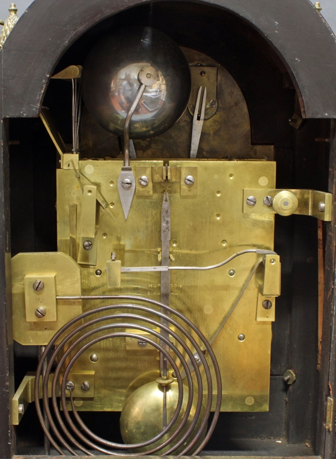 Bracket Clock, England, Mitte 19. Jh., signiert Hurt & Sons, 187 New Street, Birmingham, schwarzes - Image 6 of 6