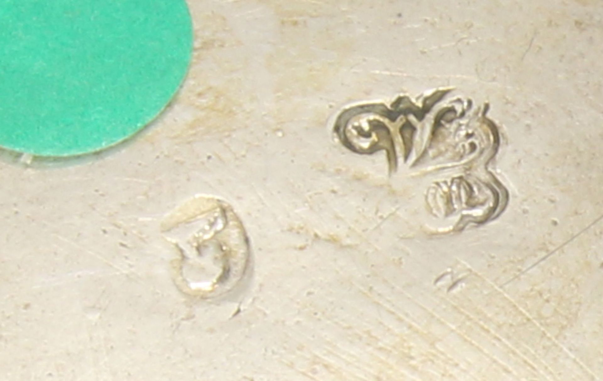 Amorettenkorb, Silber, Marken, à jour gearbeitet, auf Standfuß, 11 x 20 x 16.5 cm, ca. 335 g, gesta - Bild 2 aus 2