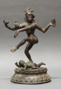 Bronze, "Nataraja", Indien, 20. Jh., patiniert, 40.5 cm hoch