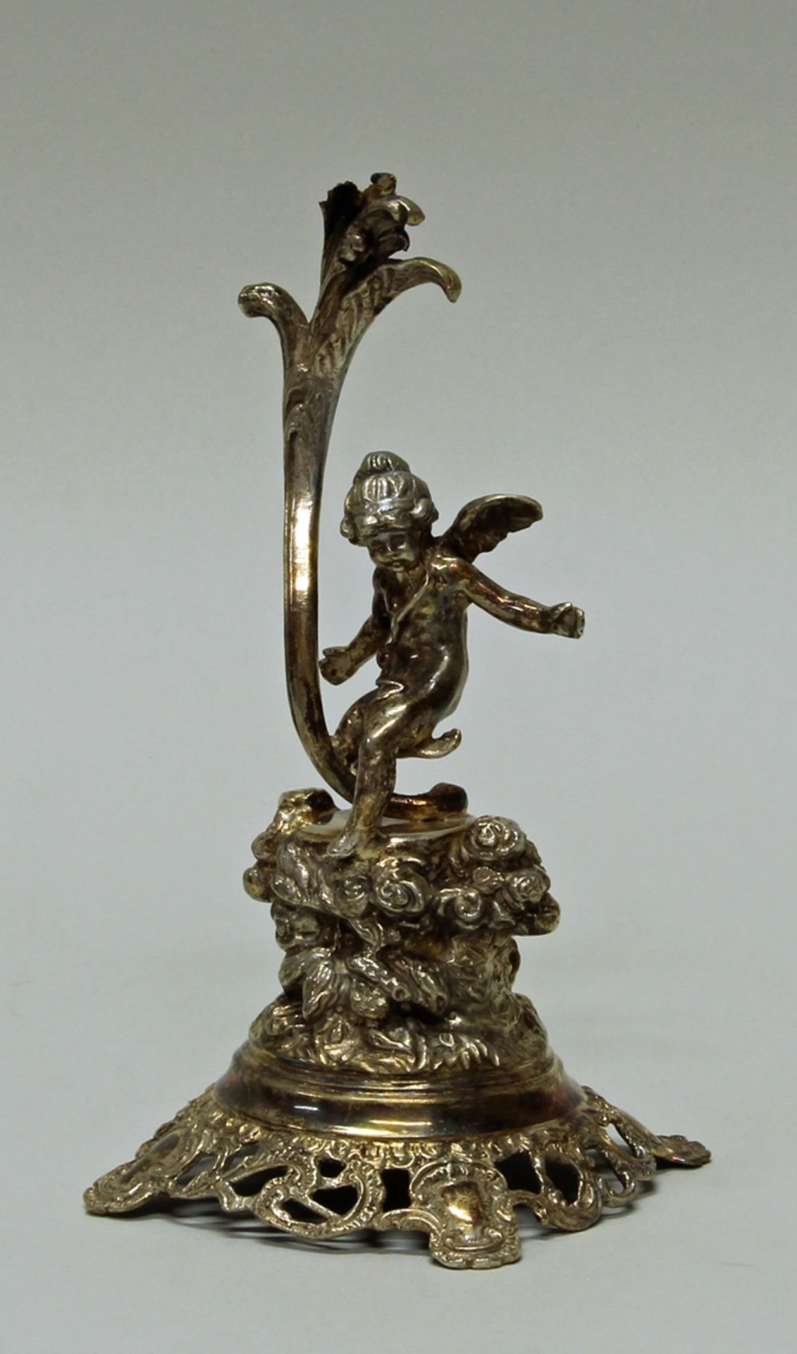 Fragment, "Putto auf Sockel", Silber 800, 15.5 cm hoch, ca. 280 g, Fehlstelle