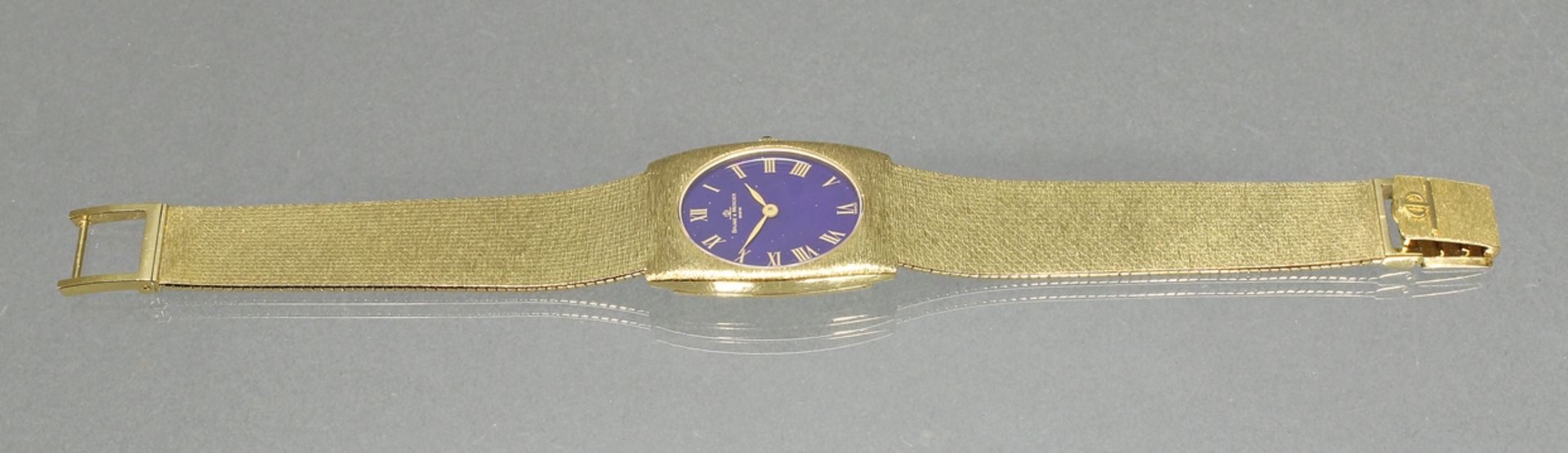 Damenarmbanduhr, Baume & Mercier, GG 750, Gehäuse-Nr. 37073/483222, Handaufzug, kobaltblaues Ziffer - Image 2 of 4