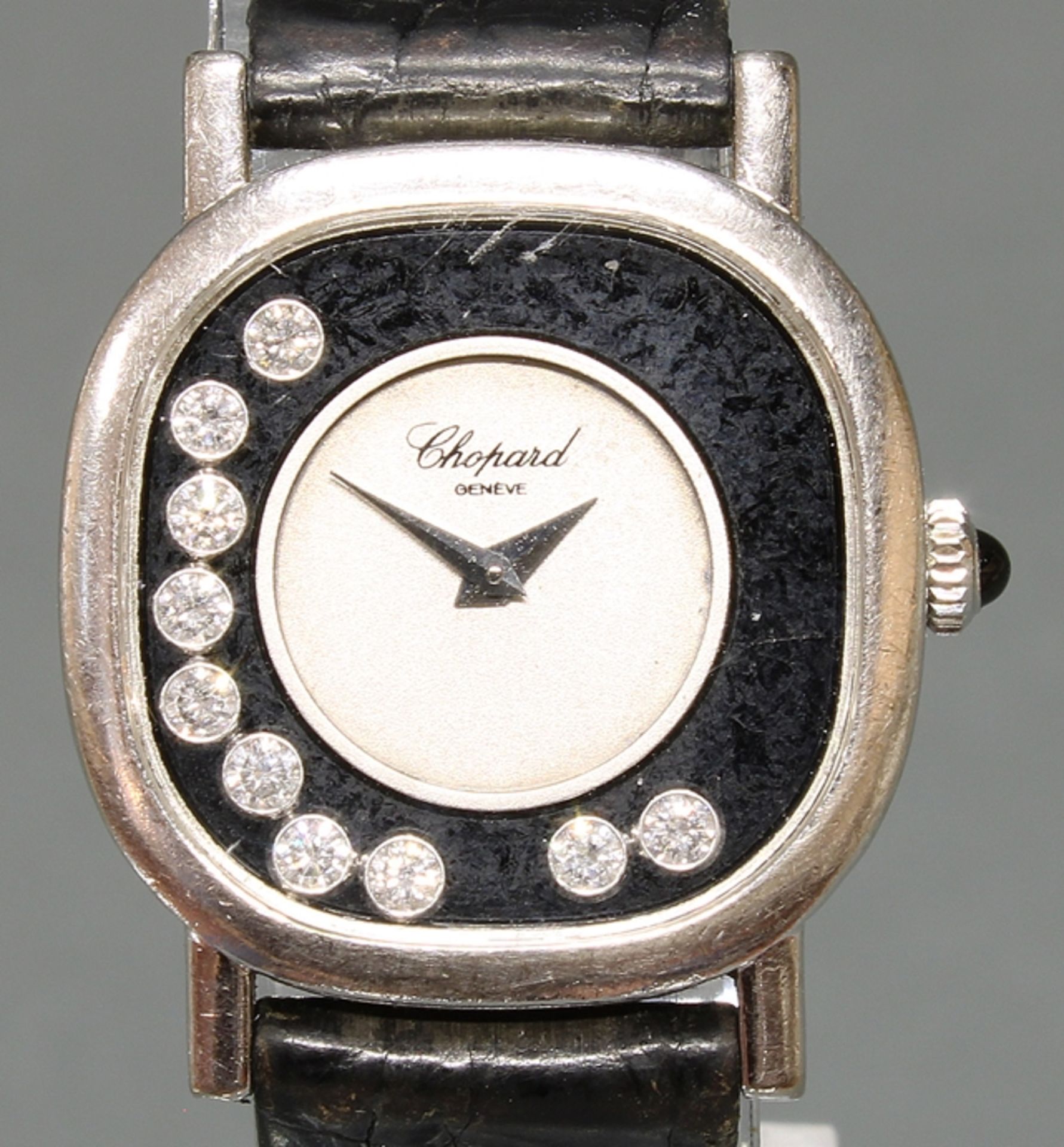 Damenarmbanduhr, Chopard, Modell 'Happy Diamonds', WG 750, Gehäuse-Nr. 132443/50895, Quarz, unter G - Bild 2 aus 4