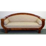 Sofa, Biedermeier/Empire, um 1820-25, Mahagoni furniert auf Eiche, Bezug erneuert, 103 x 225 x 70 c