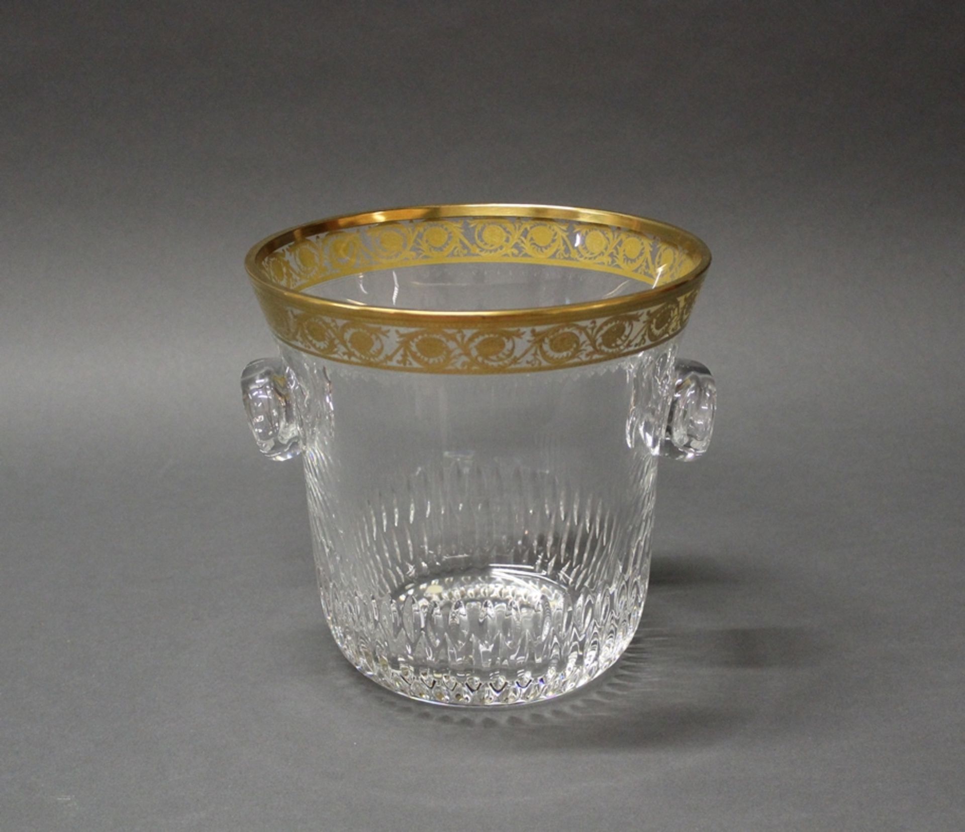 Champagnerkühler, "Thistle", Cristallerie Saint Louis, 2. Hälfte 20. Jh., Dekor Thistle Gold, farbl