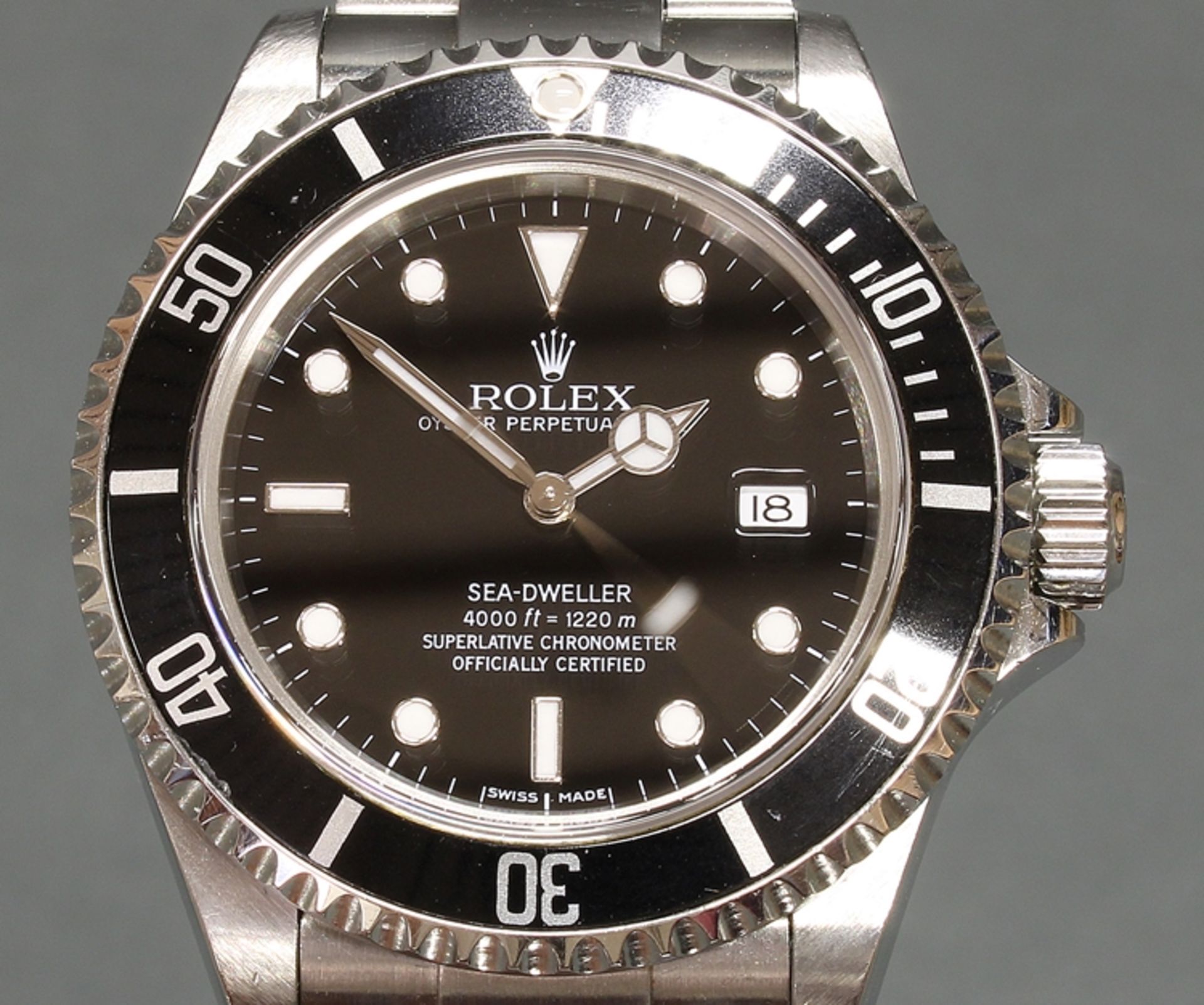 Herrenarmbanduhr, Rolex Model Oyster Perpetual Date / Sea-Dweller 4000 ft, Ref. 16600,K316217, Stah - Bild 2 aus 4