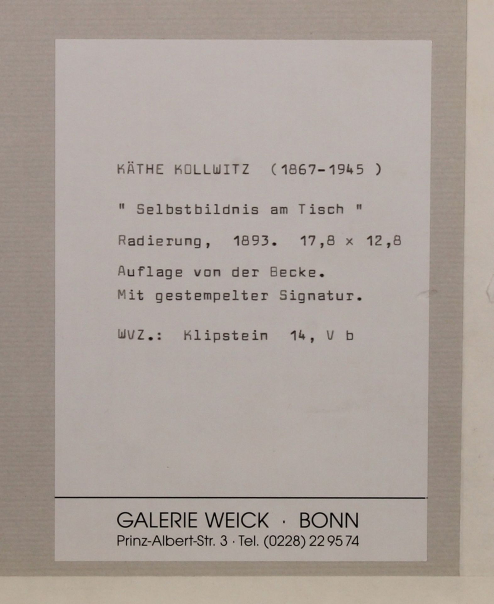 Kollwitz, Käthe (1867 Königsberg - 1945 Moritzburg, bedeutende deutsche Grafikerin, Malerin und Bil - Bild 4 aus 4