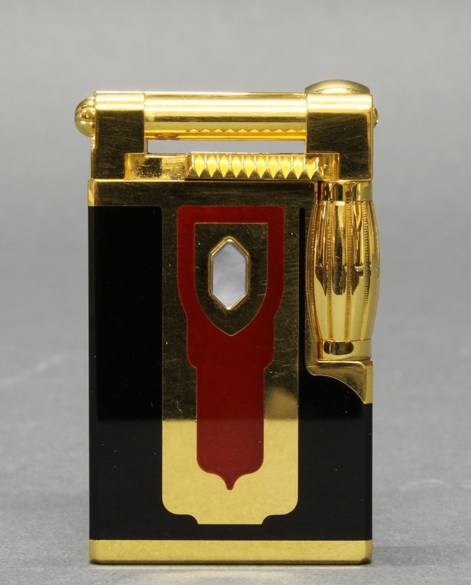 Feuerzeug, "Maharadjah", Dupont Nachbildung, bez. Rep 012, 6 cm hoch, in Kassette, Funktion ungeprü - Bild 2 aus 3