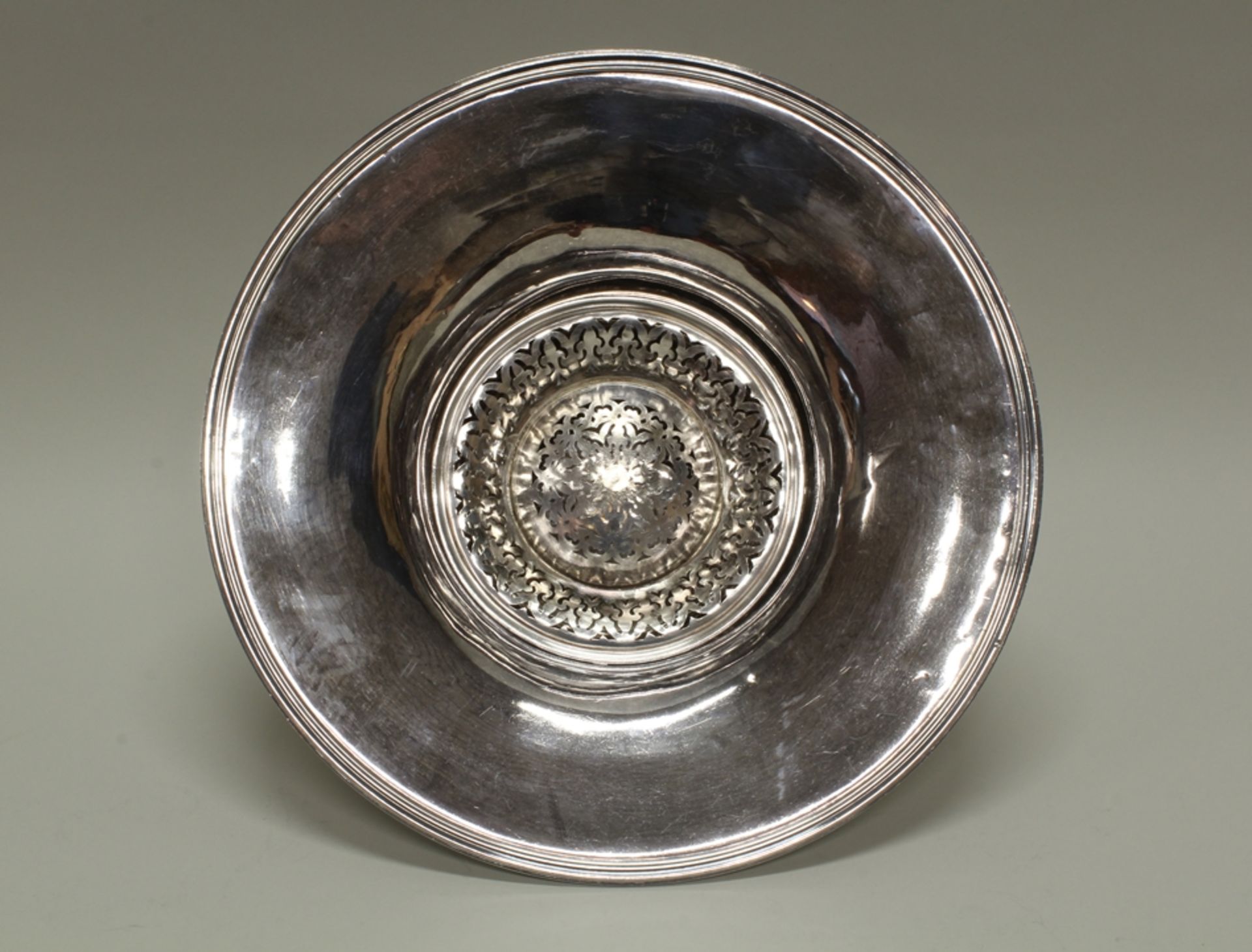 Blumenschale, Silber 950, Frankreich, 1840-1879, Exportmarke, Meistermarke PQ, ausladende Mündung, 