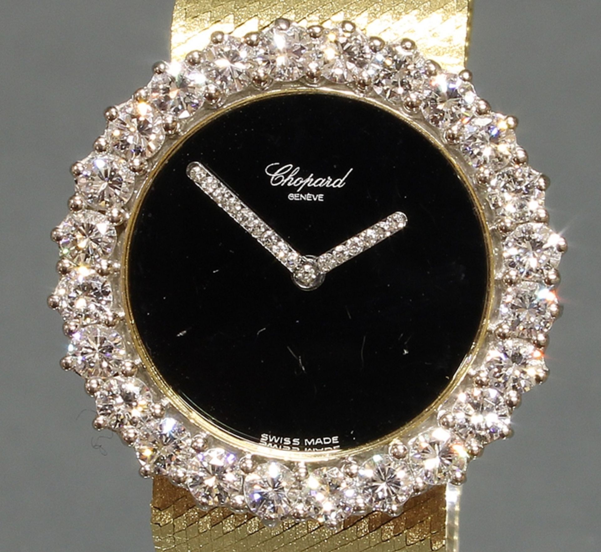 Damenarmbanduhr, Chopard, GG 750, Handaufzug, Gehäuse-Nr. 134040/4029 2, Brillant-Lünette, 24 Brill - Image 2 of 4