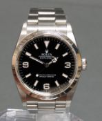 Armbanduhr, Rolex, Modell:  Explorer I, von 2005/2006, Automatik, Stahl, Ref.-Nr. 114270, Ident.-Nr