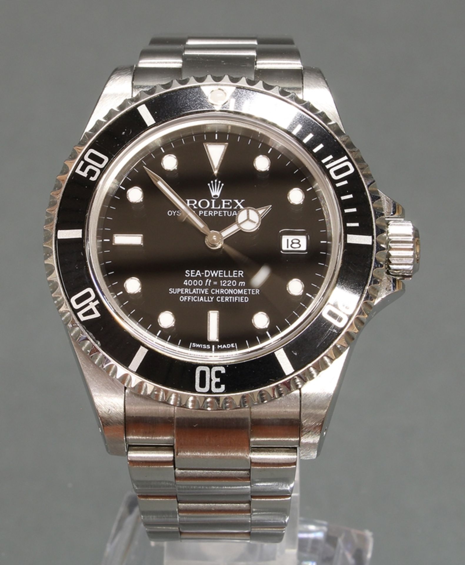 Herrenarmbanduhr, Rolex Model Oyster Perpetual Date / Sea-Dweller 4000 ft, Ref. 16600,K316217, Stah