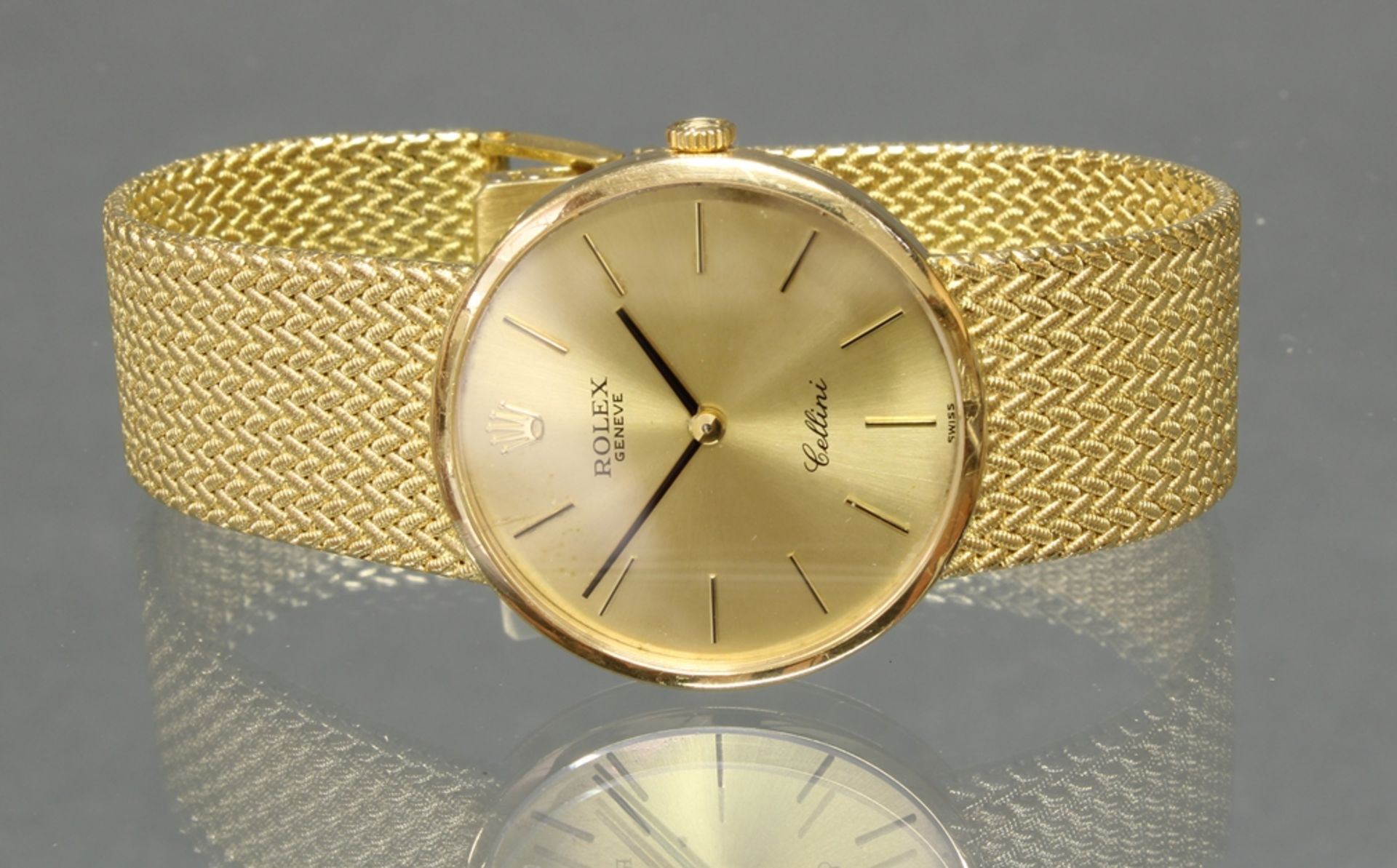 Herrenarmbanduhr, Rolex, Modell Cellini, GG 750, Handaufzug, Gehäuse-Nr. 4352215, goldfarbenes Ziff - Image 3 of 4