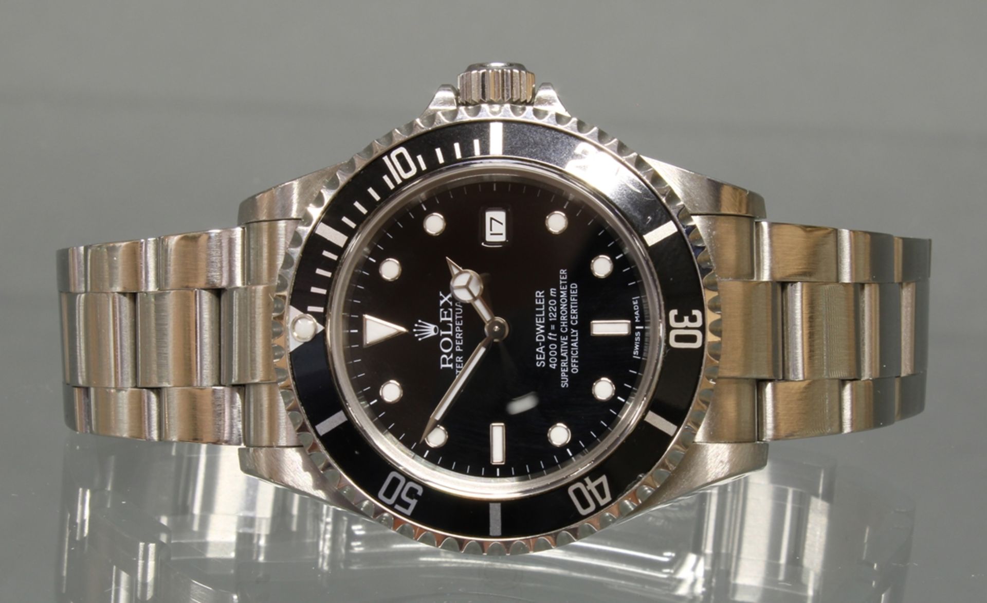 Herrenarmbanduhr, Rolex Model Oyster Perpetual Date / Sea-Dweller 4000 ft, Ref. 16600,K316217, Stah - Image 3 of 4