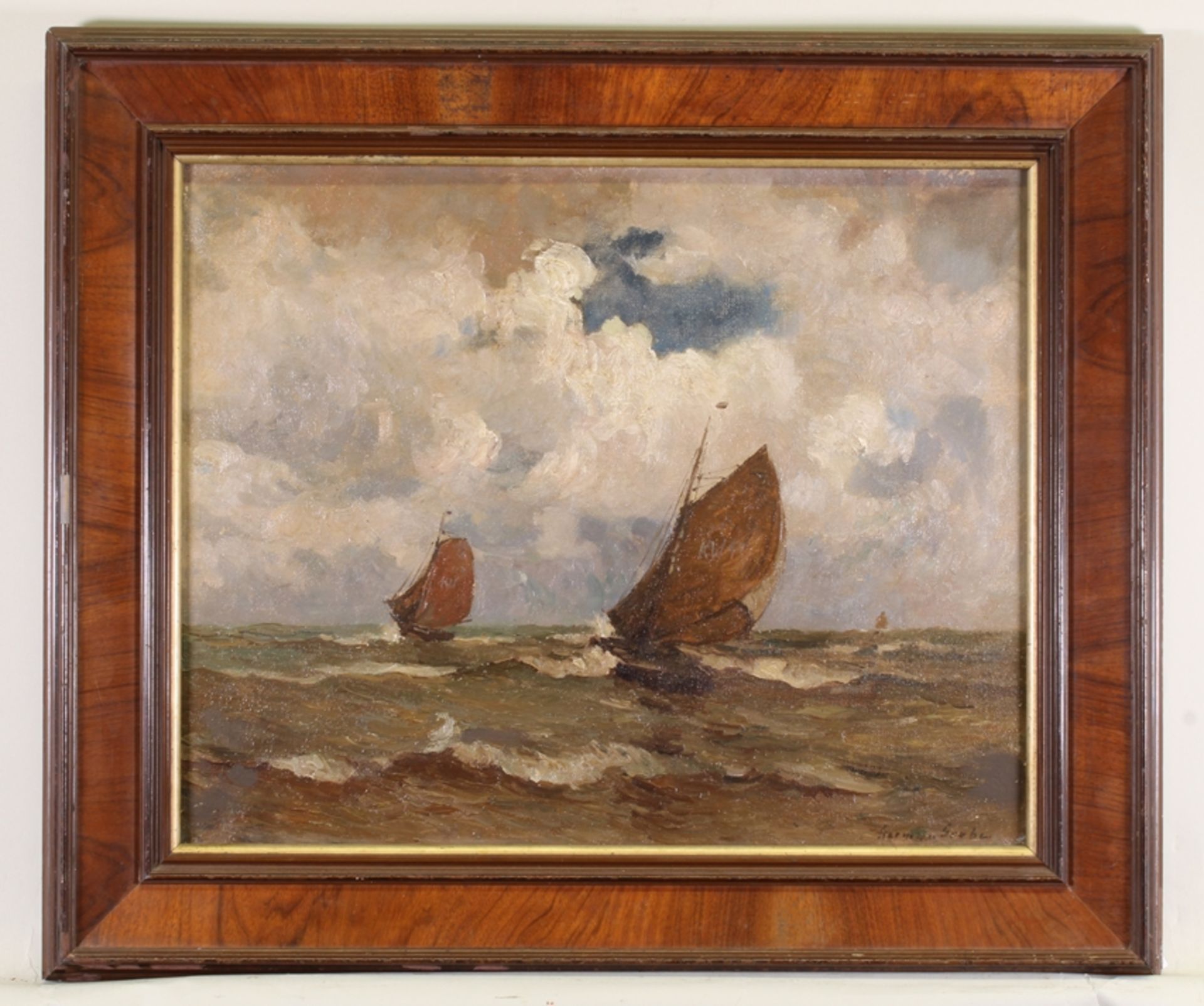 Grobe, German (Hanau 1857 - 1938 Düsseldorf, Landschafts- u. Marinemaler, malte mit Vorliebe hollän - Bild 2 aus 4