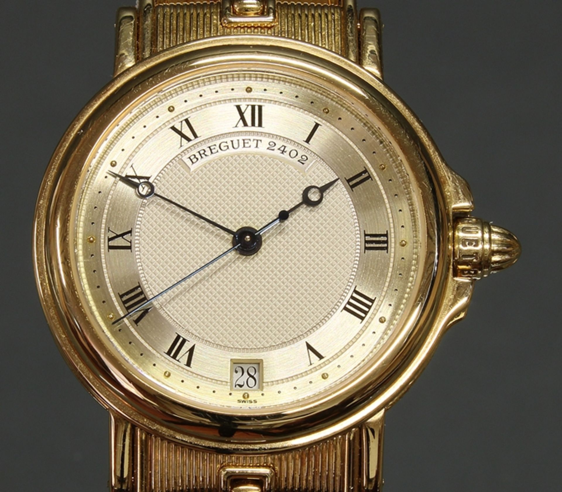 Armbanduhr,  Breguet Model Horloger de la Marine, GG 750, Automatik, Gehäusenummer 2402D, goldener  - Bild 2 aus 2