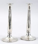 2 Biedermeier-Leuchter 13-löt. Silber,