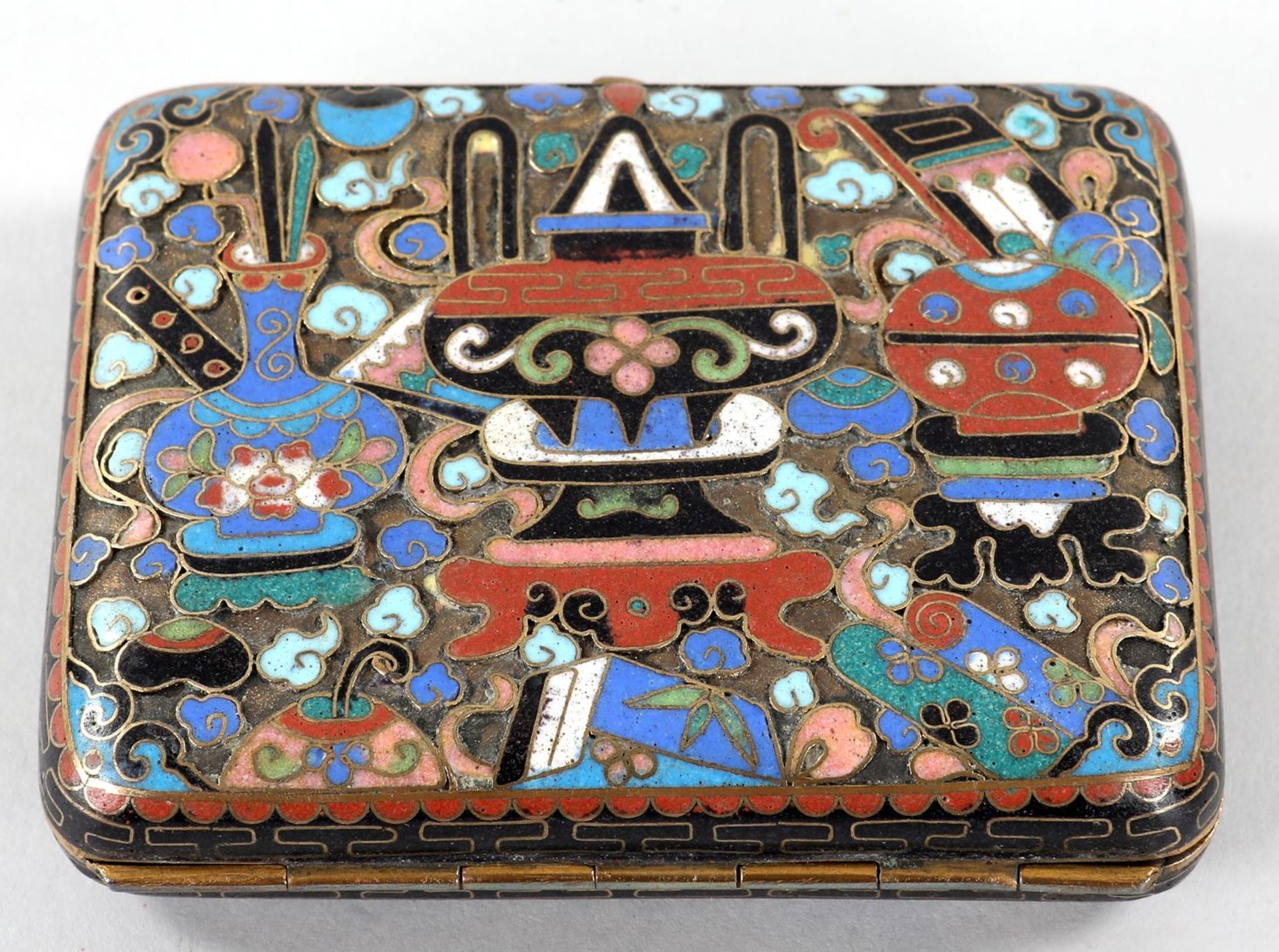 Zigaretten-Etui Messing/Email, China, - Image 2 of 2