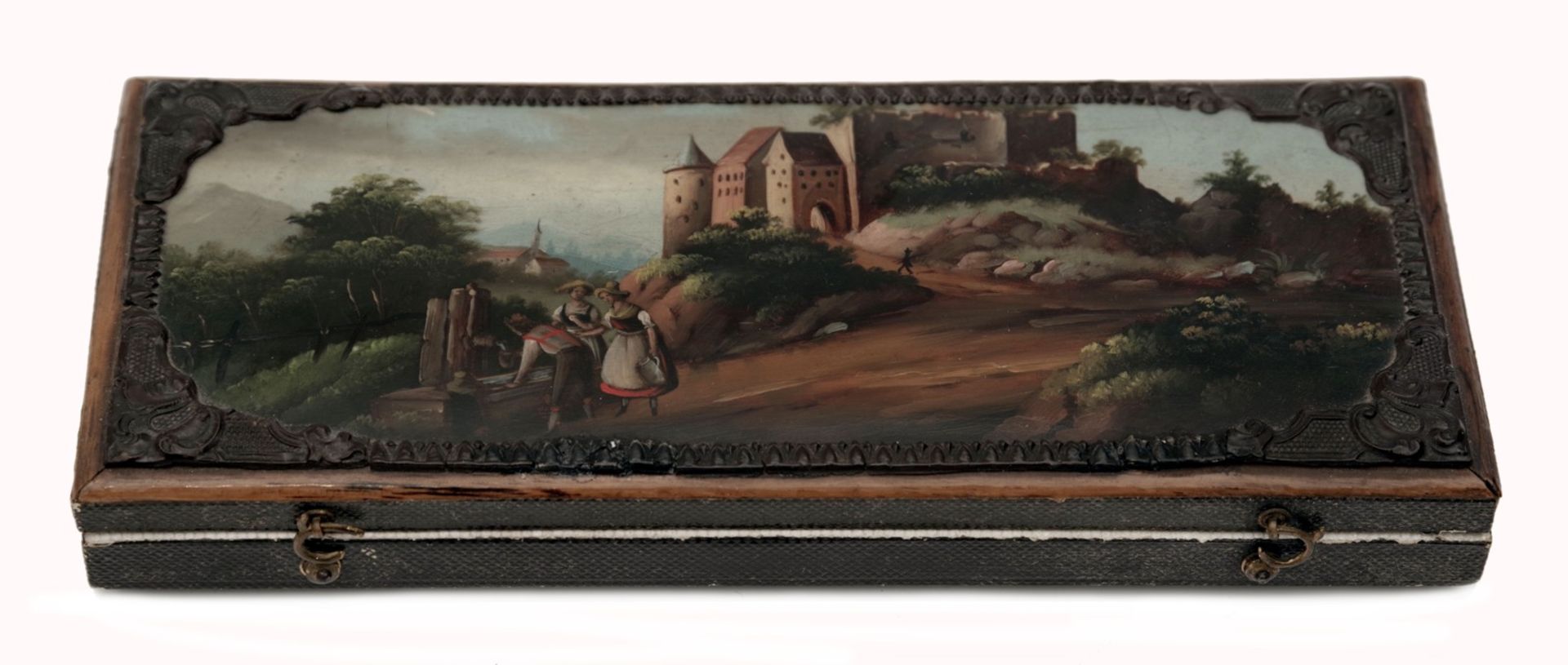A Travelling Cutlery in Rare Painted Case