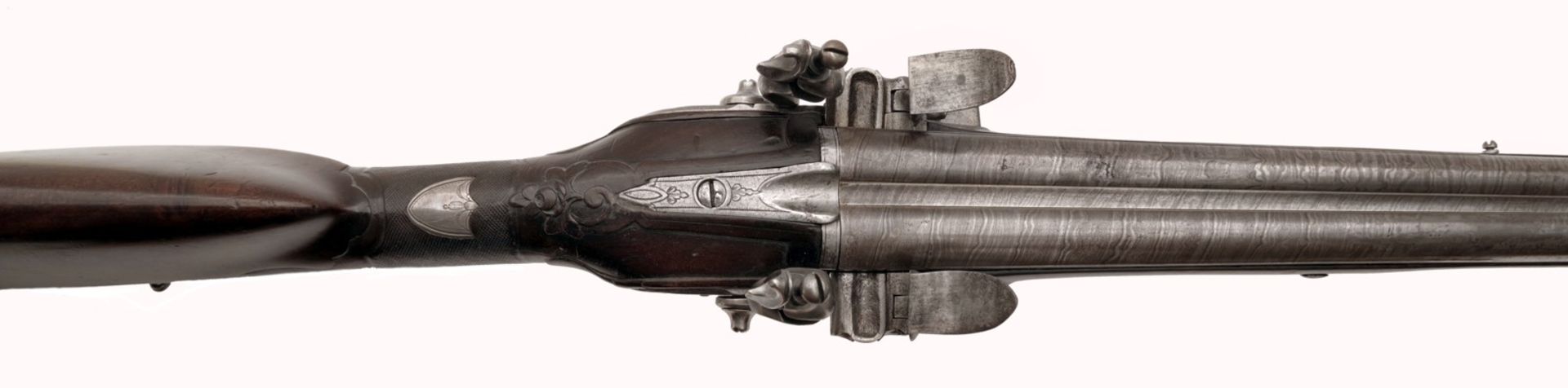 A Double-Barrelled Flintlock Shotgun - Image 3 of 7