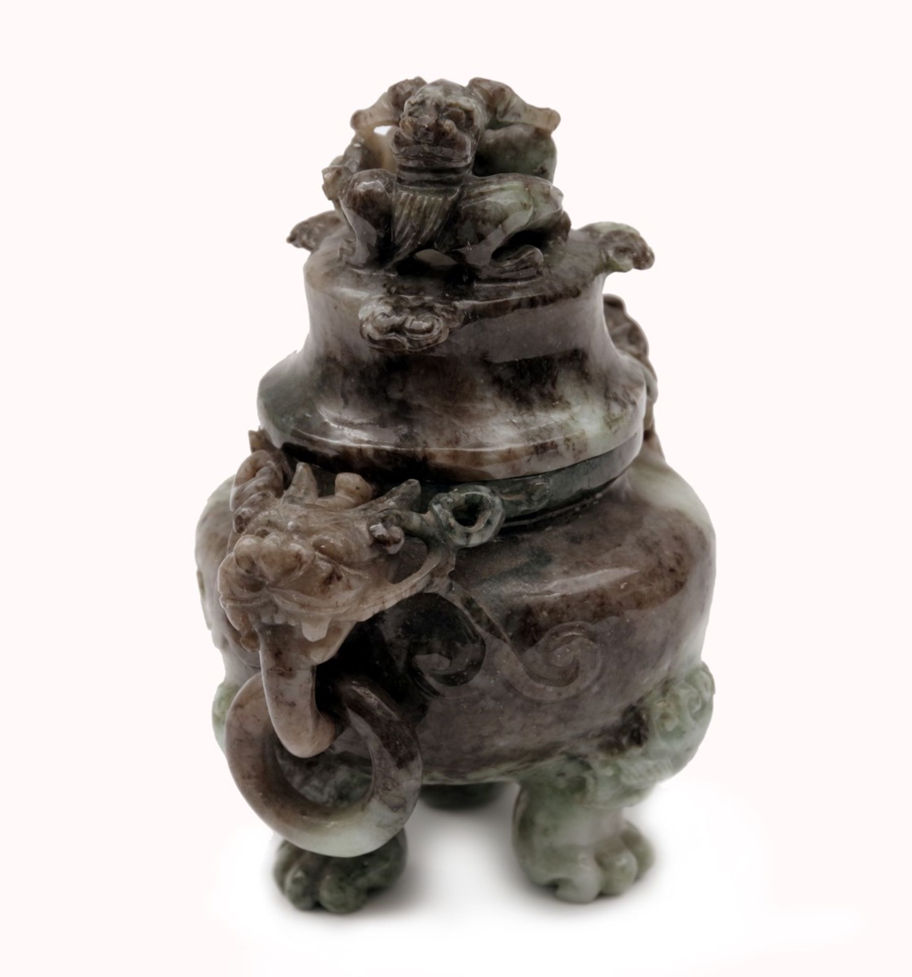 A Green Jade Incense Burner - Image 2 of 3