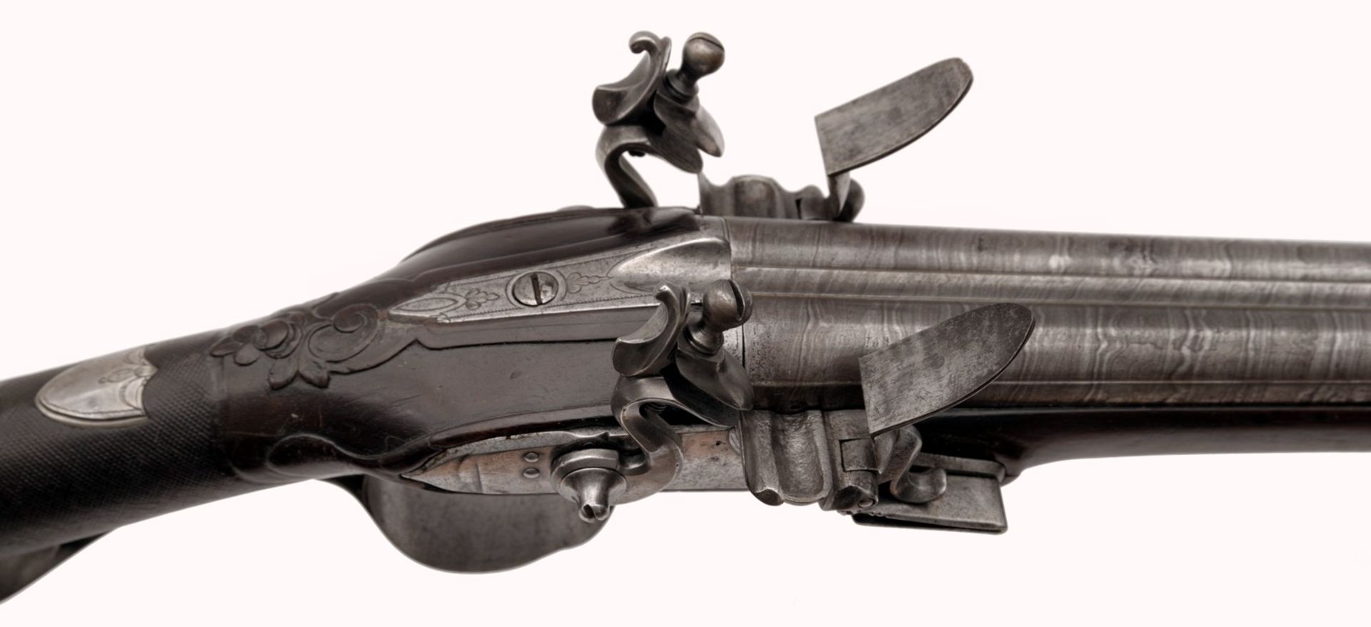 A Double-Barrelled Flintlock Shotgun - Image 5 of 7