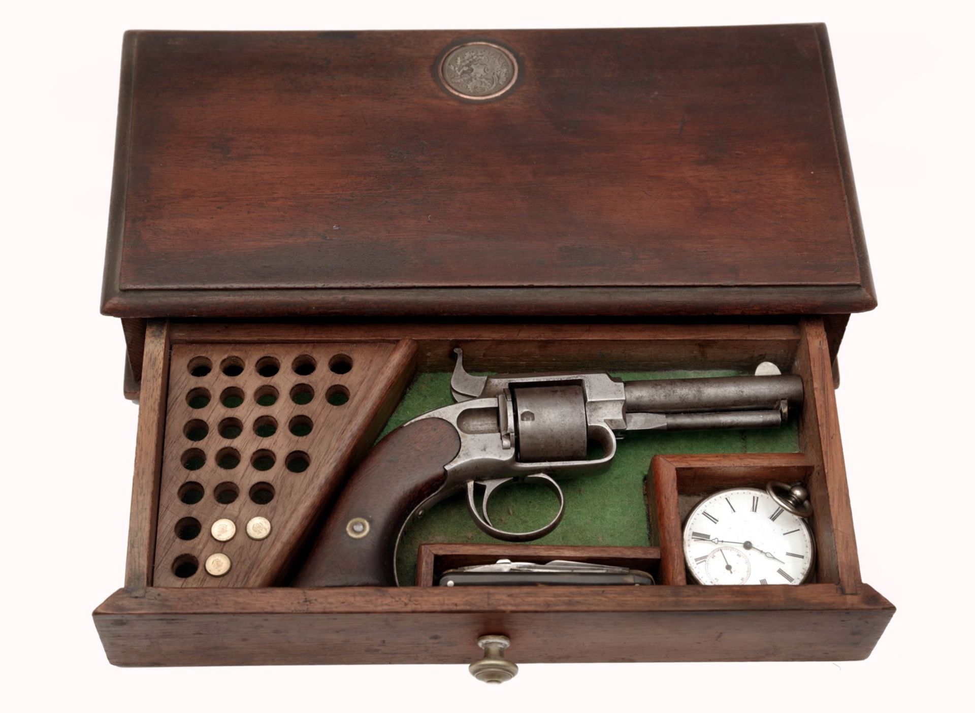 James Warner Pocket Model Revolver in a Wooden Box