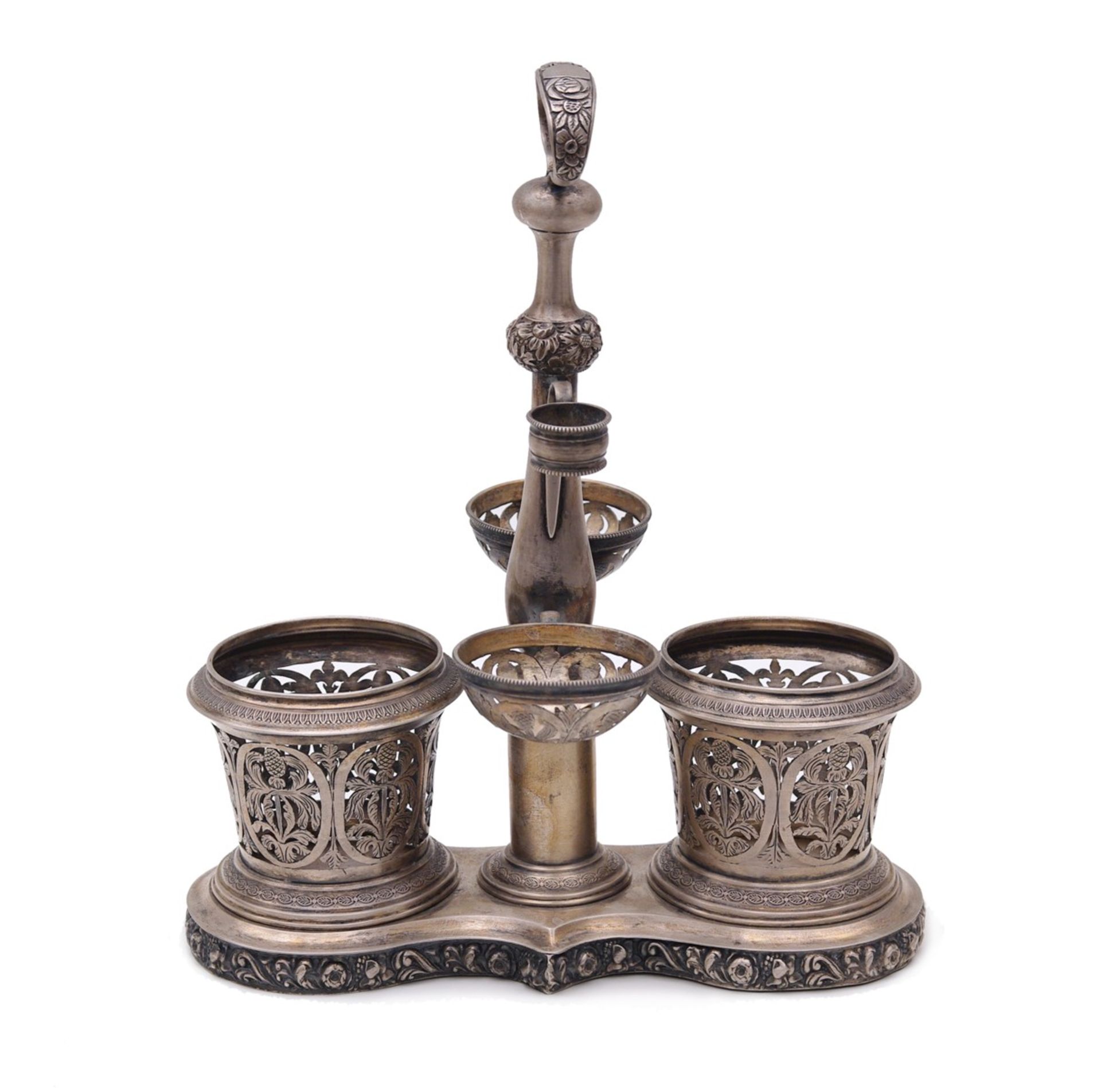 A Silver Cruet Set Holder (Hulier)