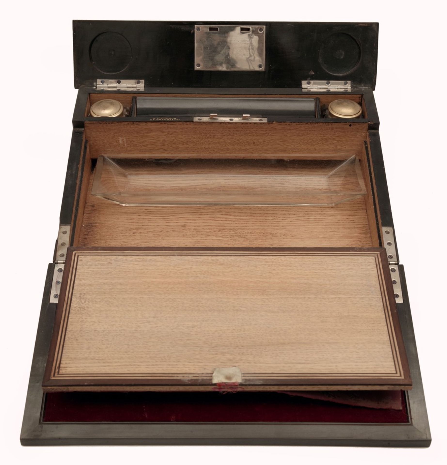 A Portable Folding Lap Writing Box with Inkwell - Image 4 of 5