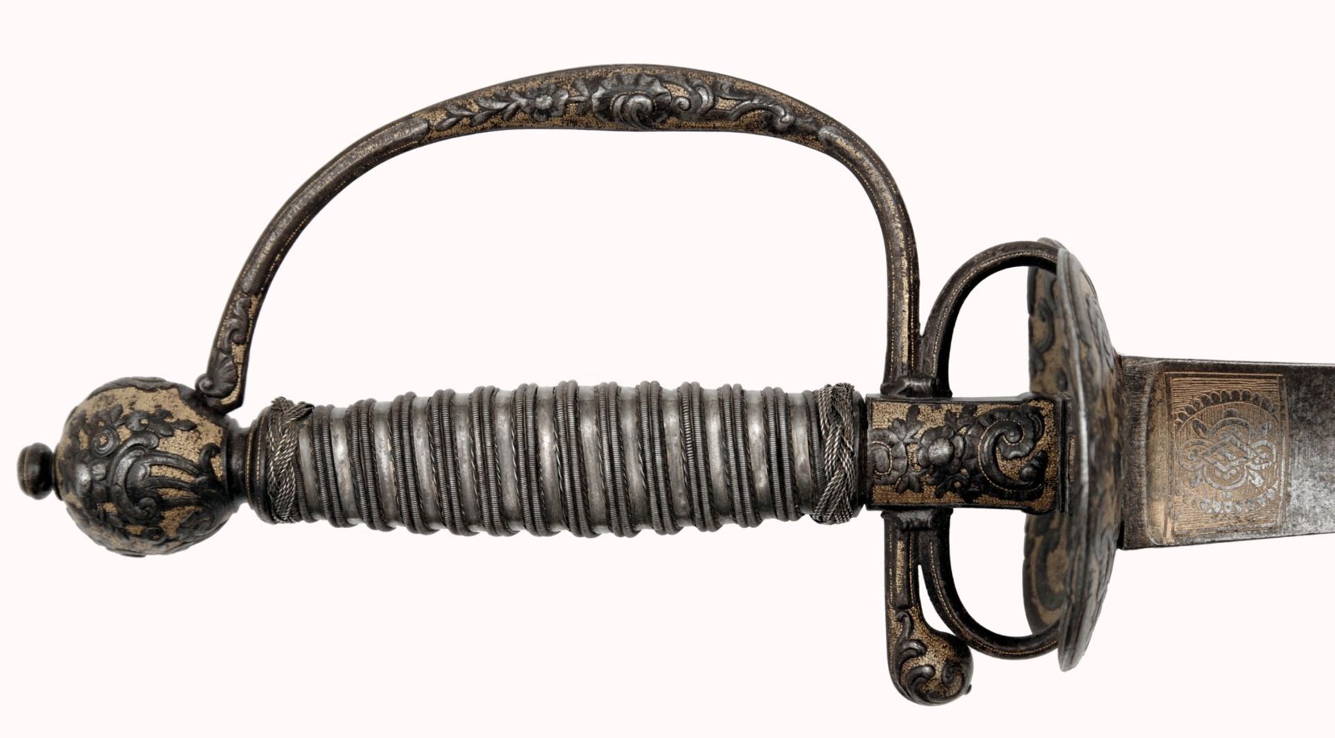 A French Gilt Small-Sword with Chiselled Hilt - Image 3 of 7