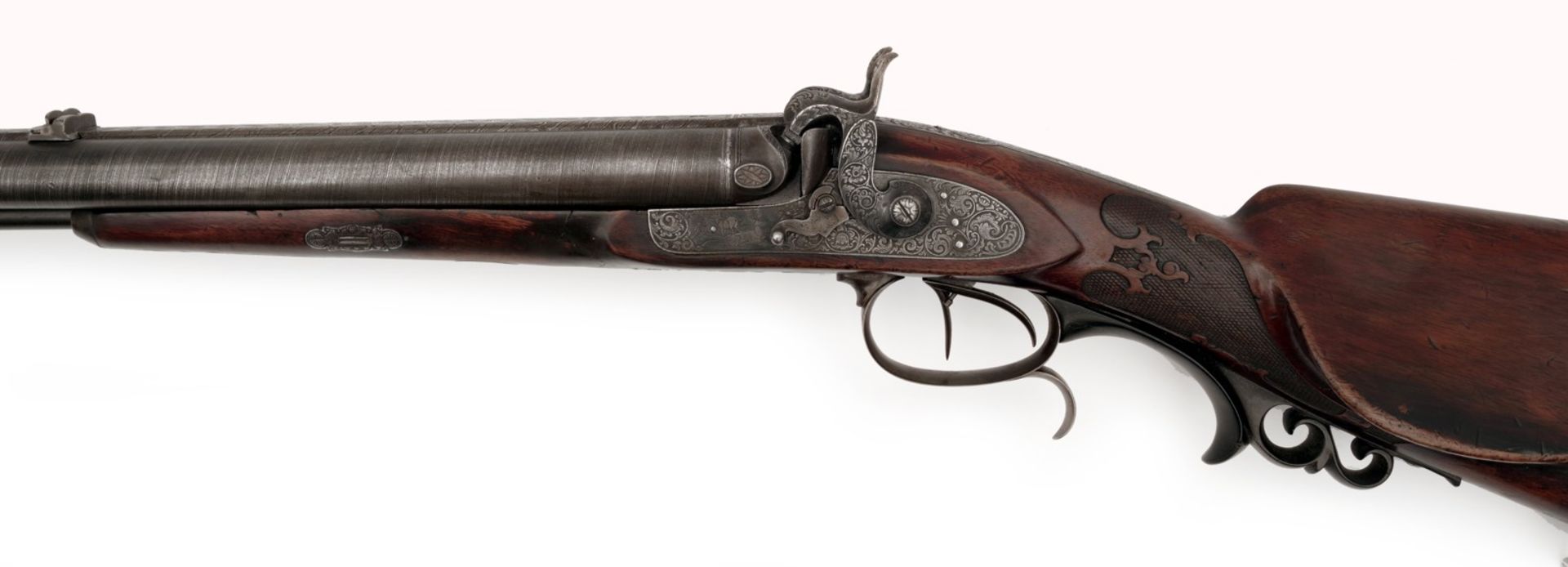 A Combined Percussion Rifle and Shotgun by Johann Adam Kuchenreuter - Image 2 of 8