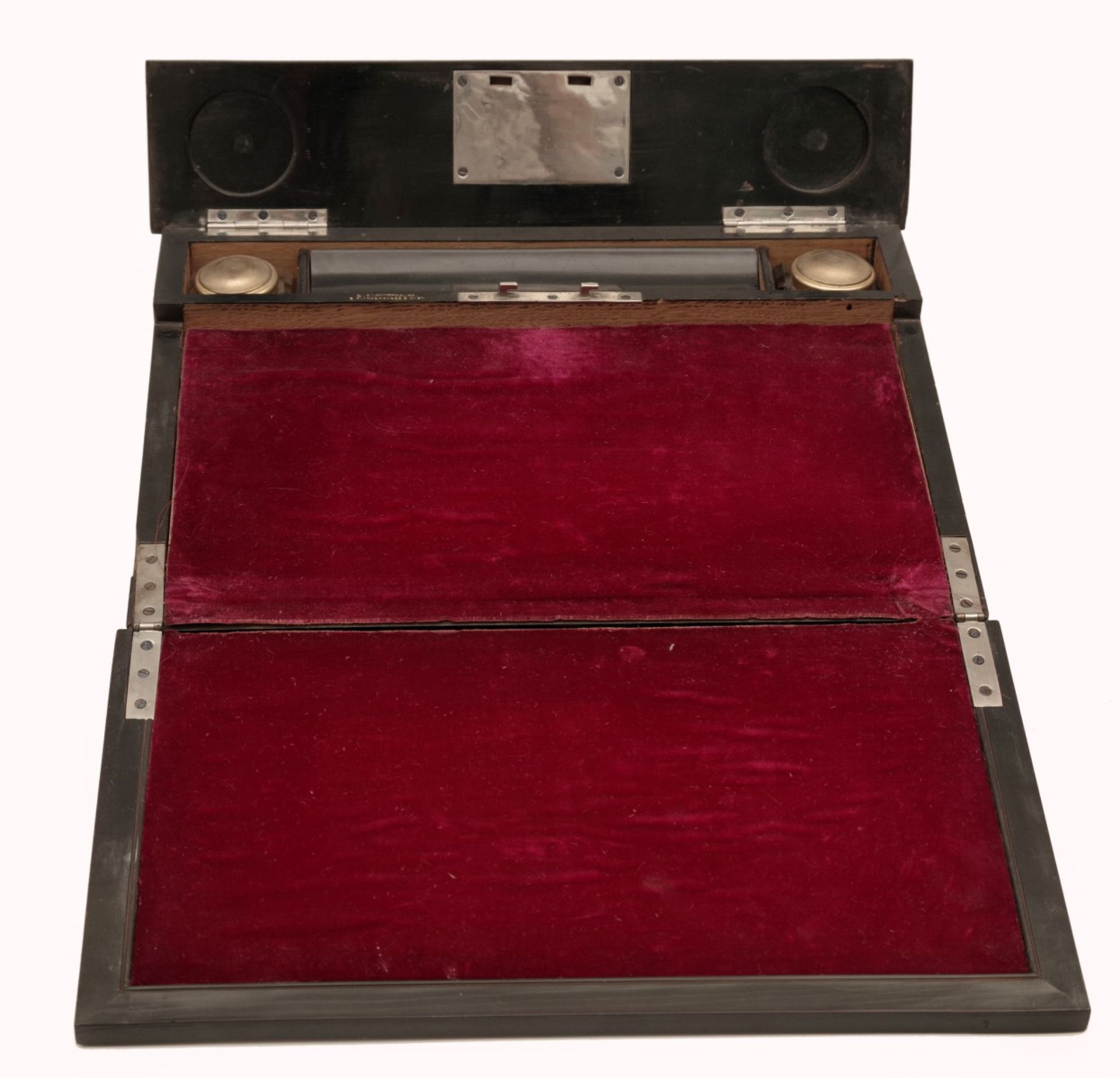 A Portable Folding Lap Writing Box with Inkwell - Image 3 of 5