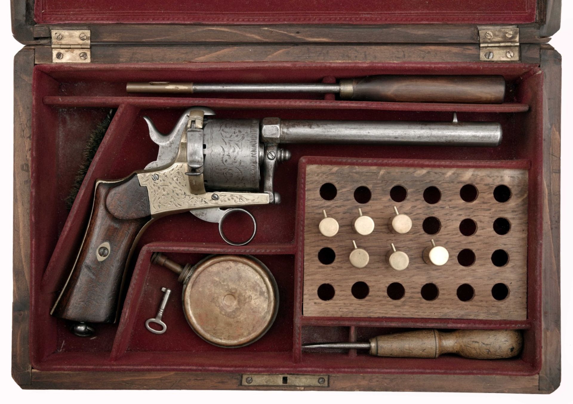 A Cased Pinfire Revolver