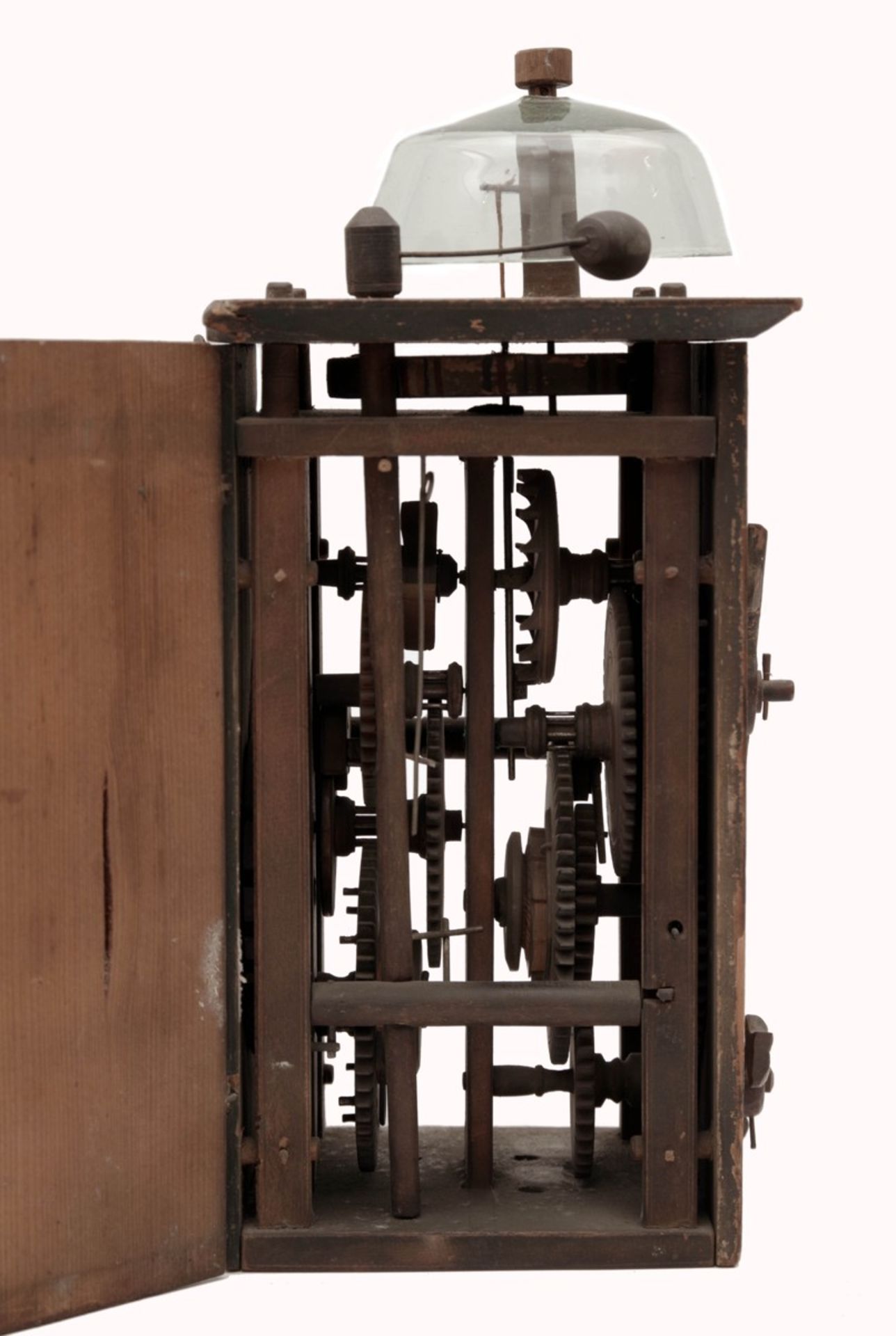 A Clock with Wooden Cogwheels and Alarm - Image 3 of 4