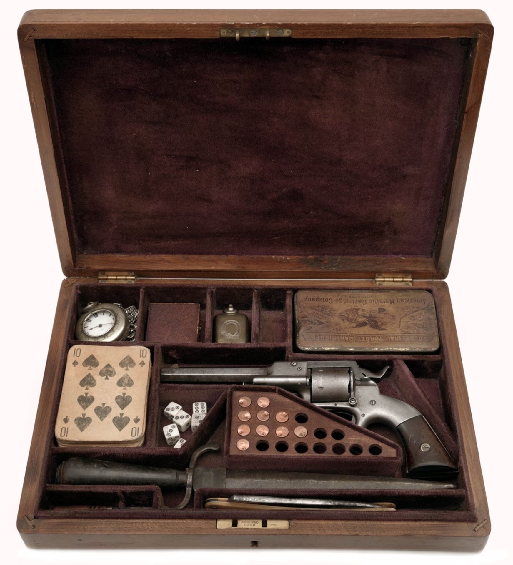 Gambling Travel Kit with Allan Wheelock Revolver - Image 2 of 4