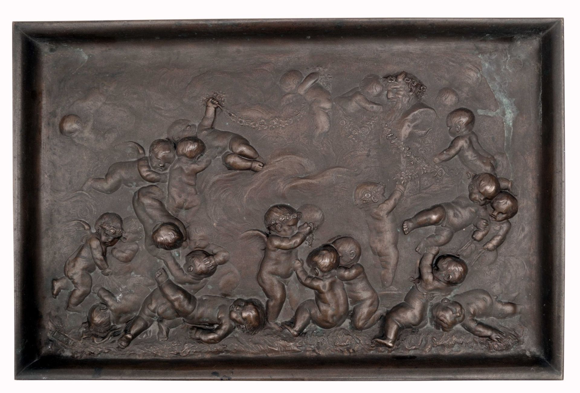 A Relief of Putti in the Manner of Clodion by Jean-Denis Larue