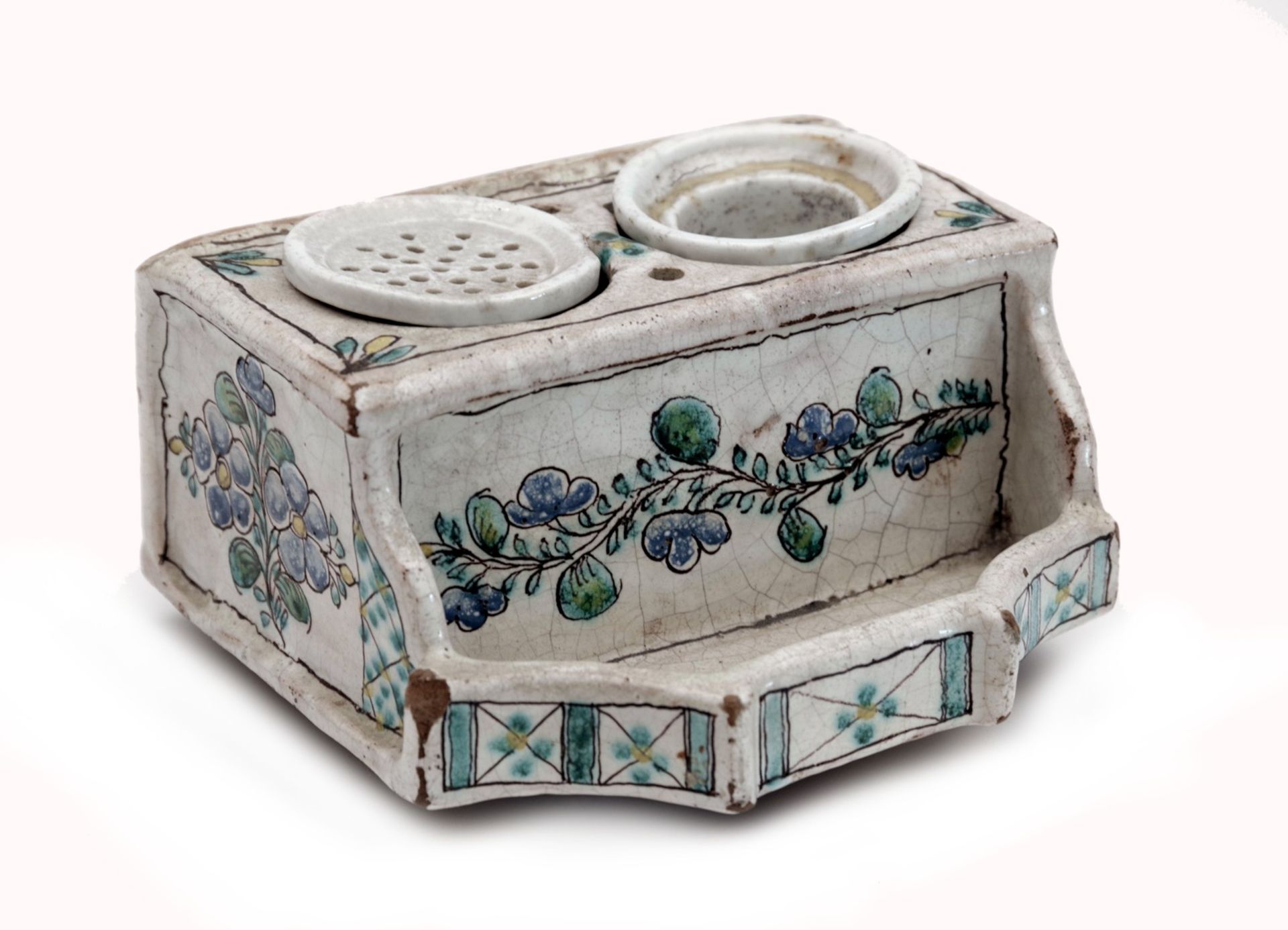 An Austrian Faience Inkwell - Image 2 of 3