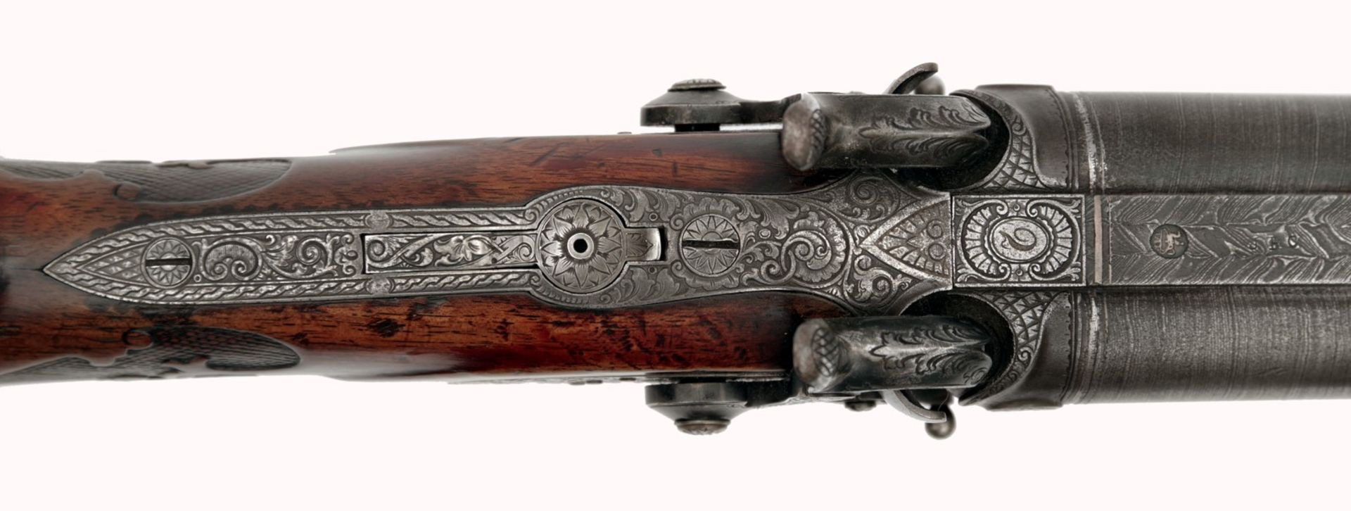 A Combined Percussion Rifle and Shotgun by Johann Adam Kuchenreuter - Image 6 of 8