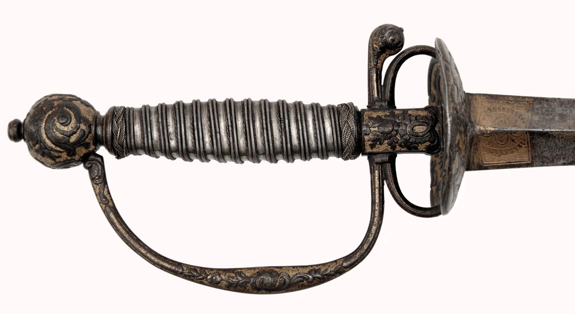 A French Gilt Small-Sword with Chiselled Hilt - Image 2 of 7