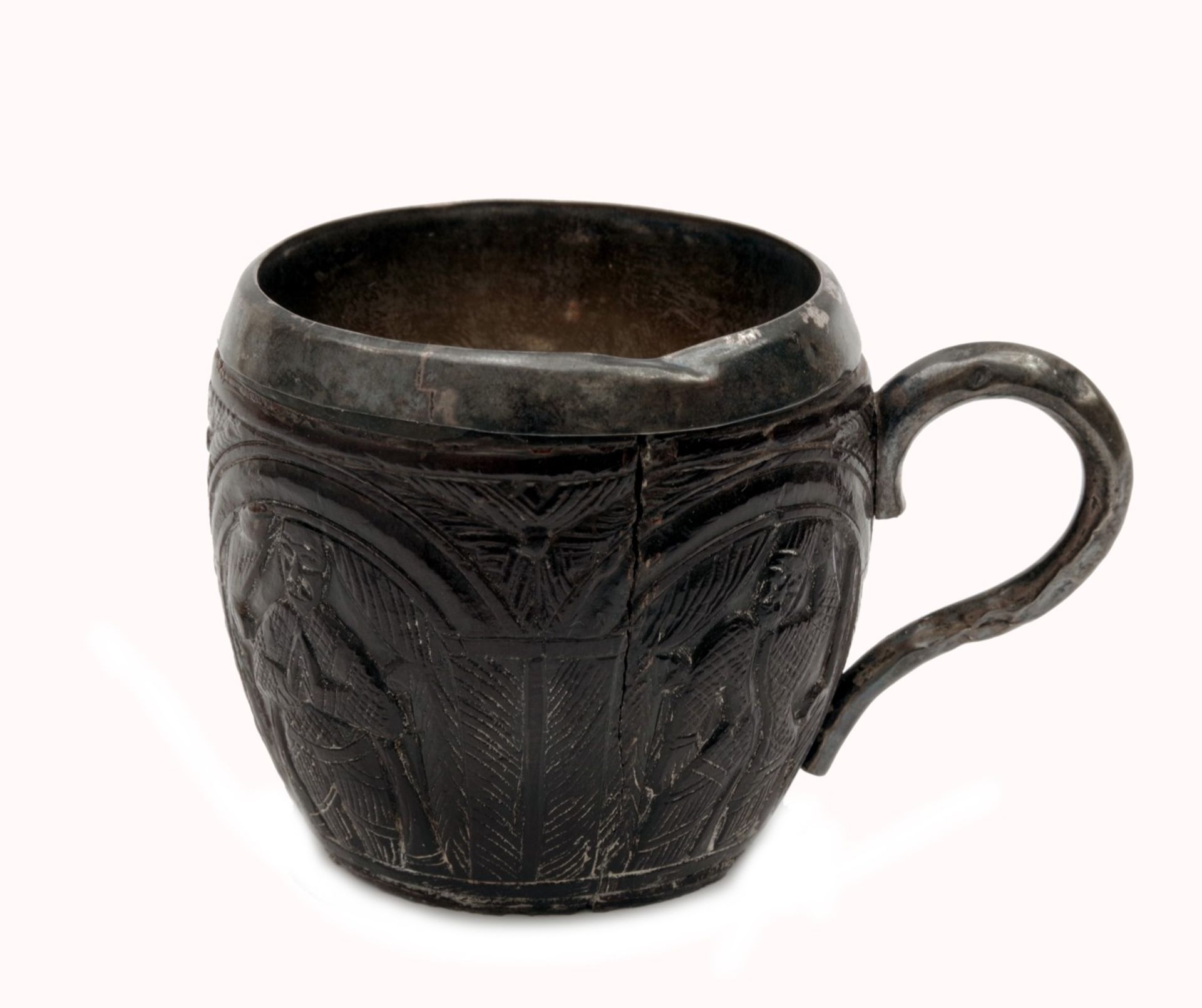 A Silver-Mounted Coconut Cup