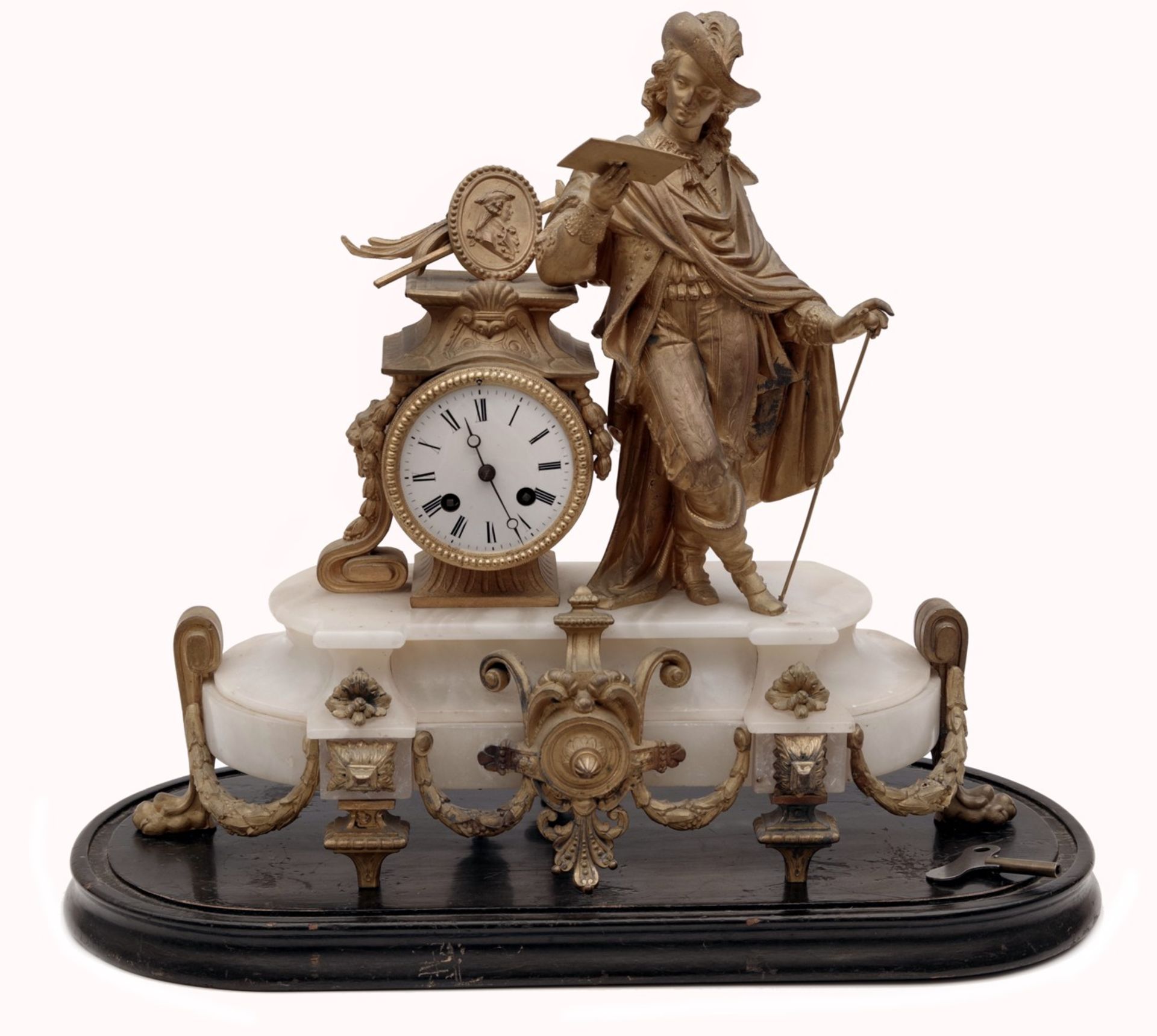 An Alabaster Mantel Clock