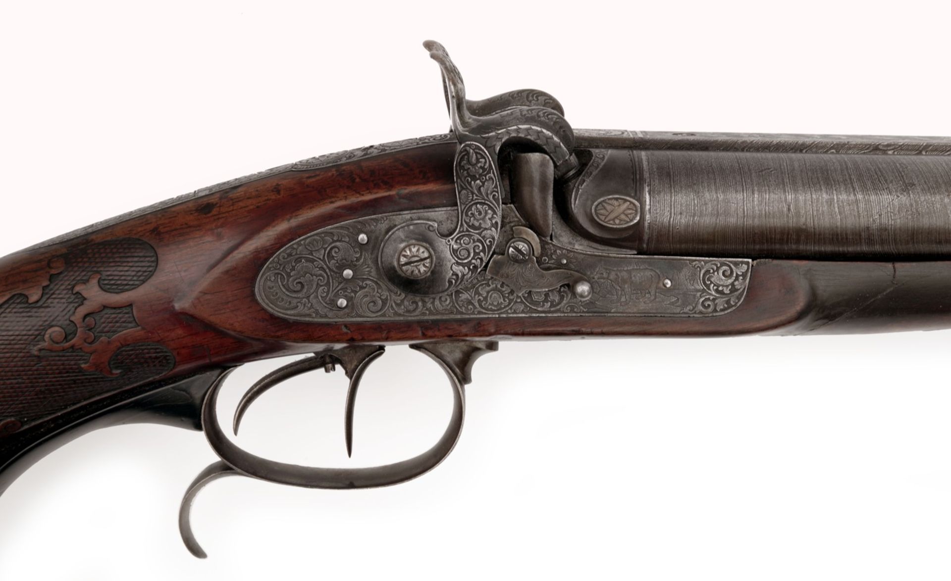 A Combined Percussion Rifle and Shotgun by Johann Adam Kuchenreuter - Image 3 of 8