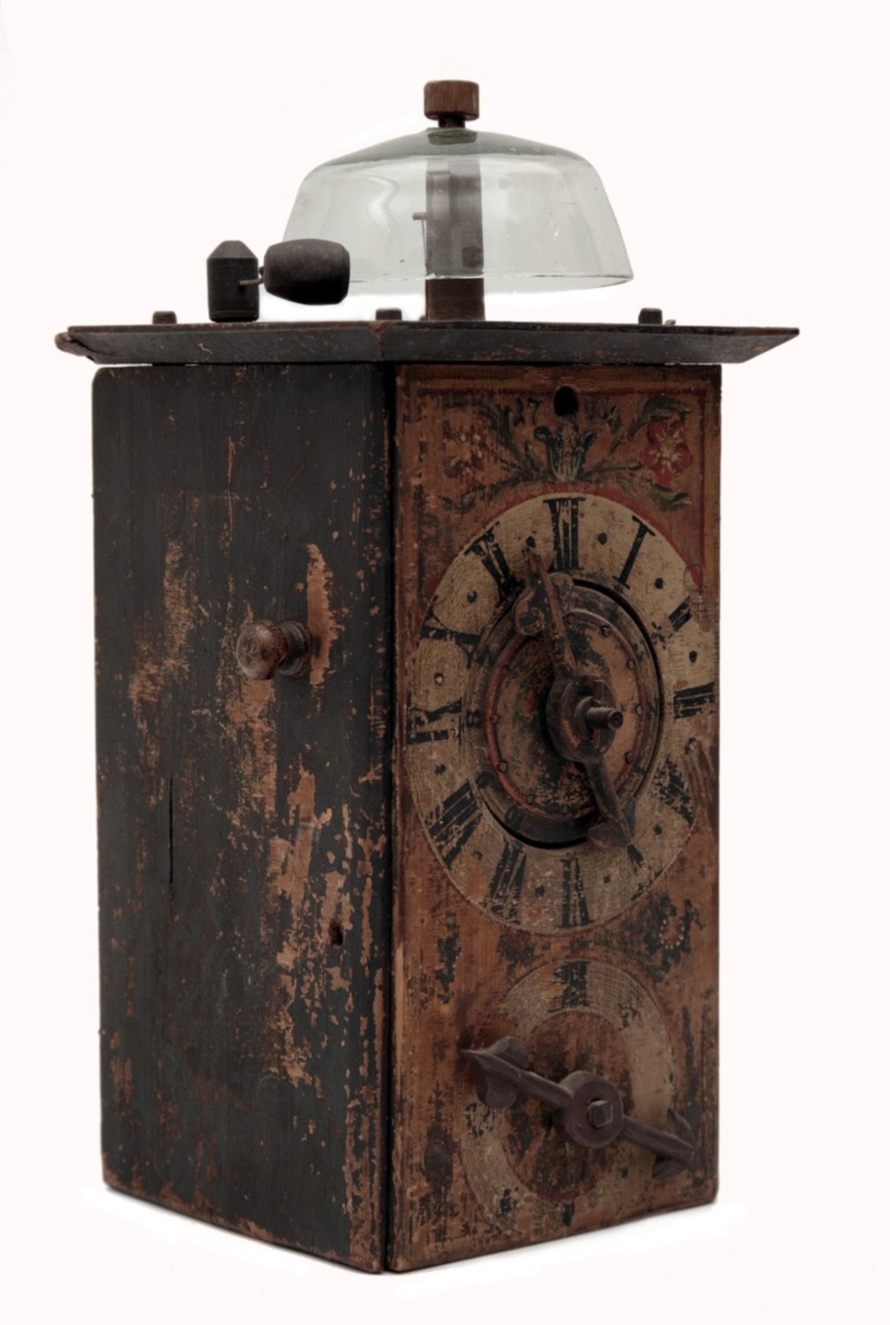 A Clock with Wooden Cogwheels and Alarm