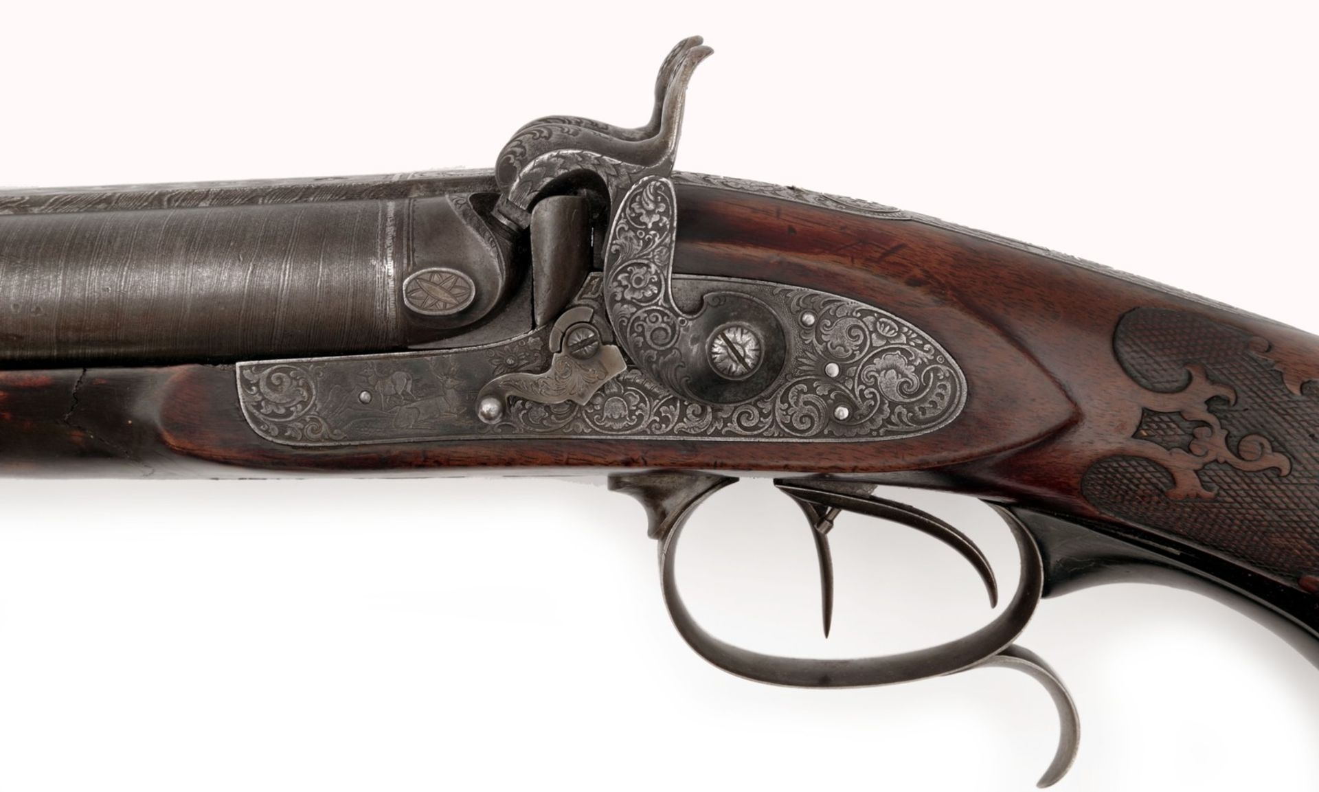 A Combined Percussion Rifle and Shotgun by Johann Adam Kuchenreuter - Image 4 of 8