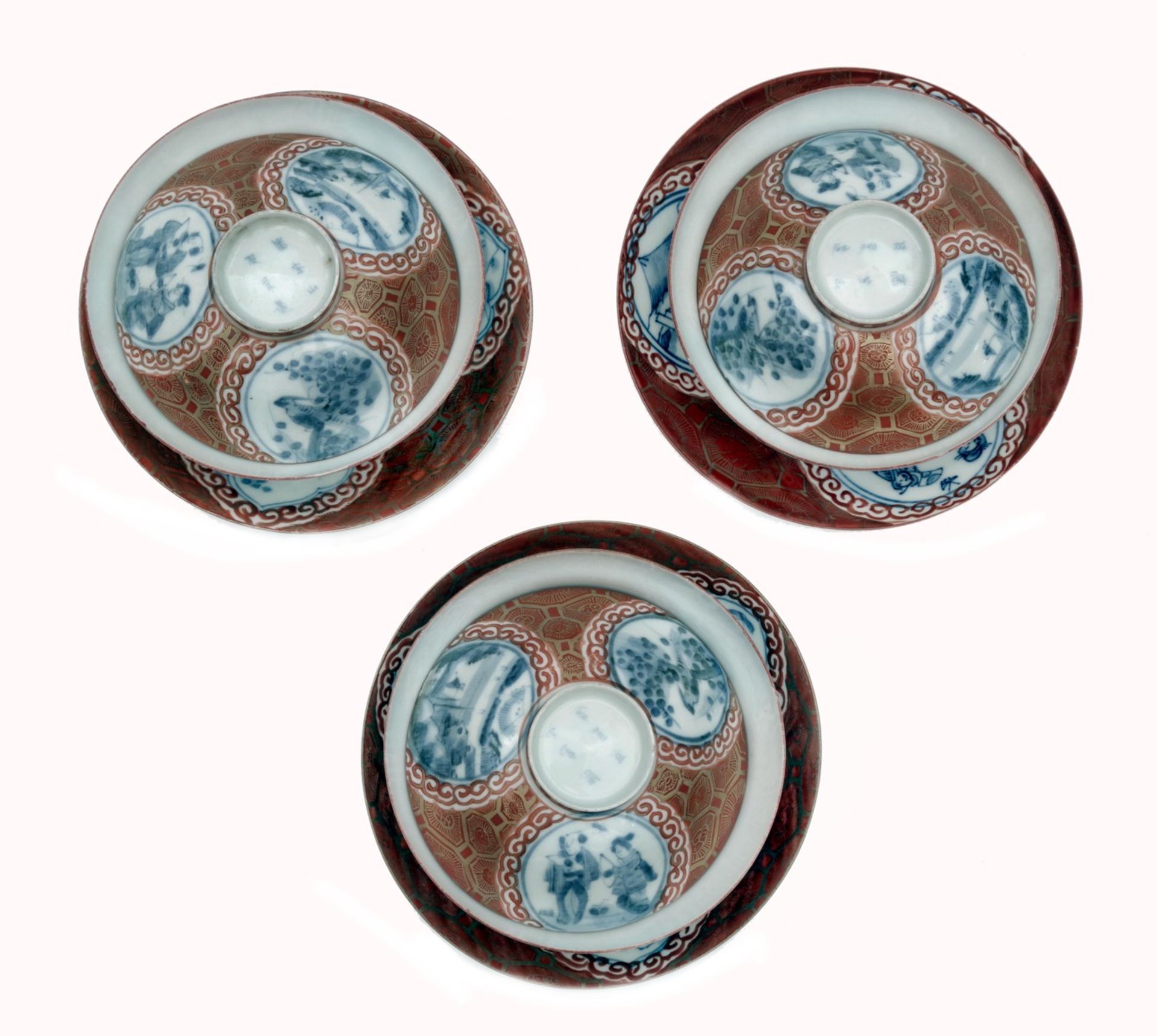 Three Pieces of the Kutani Style Tea Set - Image 2 of 3
