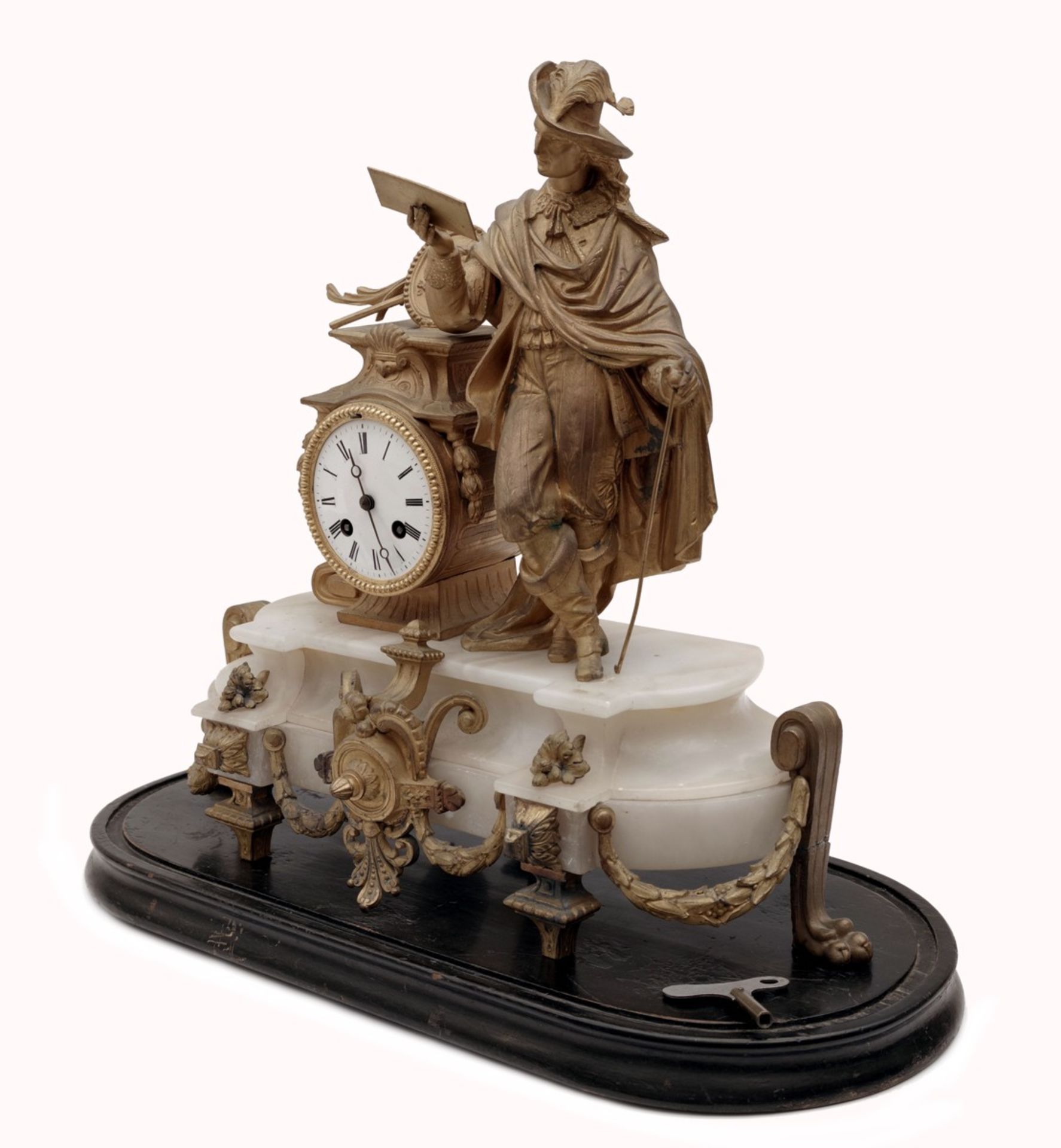 An Alabaster Mantel Clock - Image 2 of 4