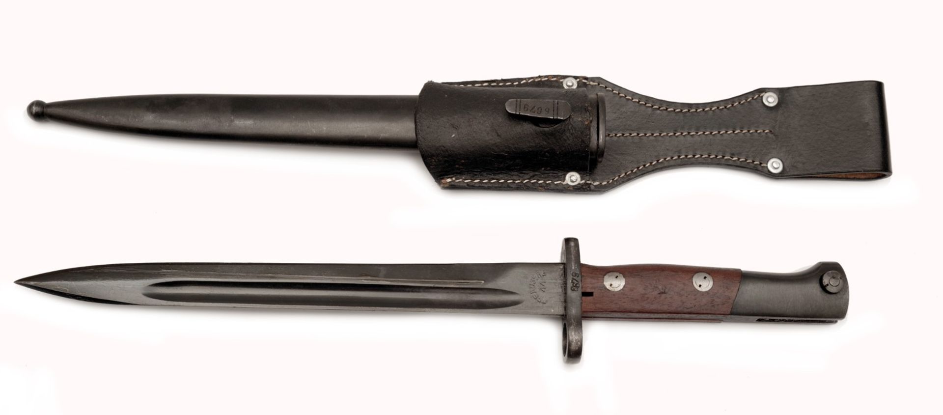 Jugoslawisches Mauserbajonett M 48 (Preduzece 44) mit Scheide