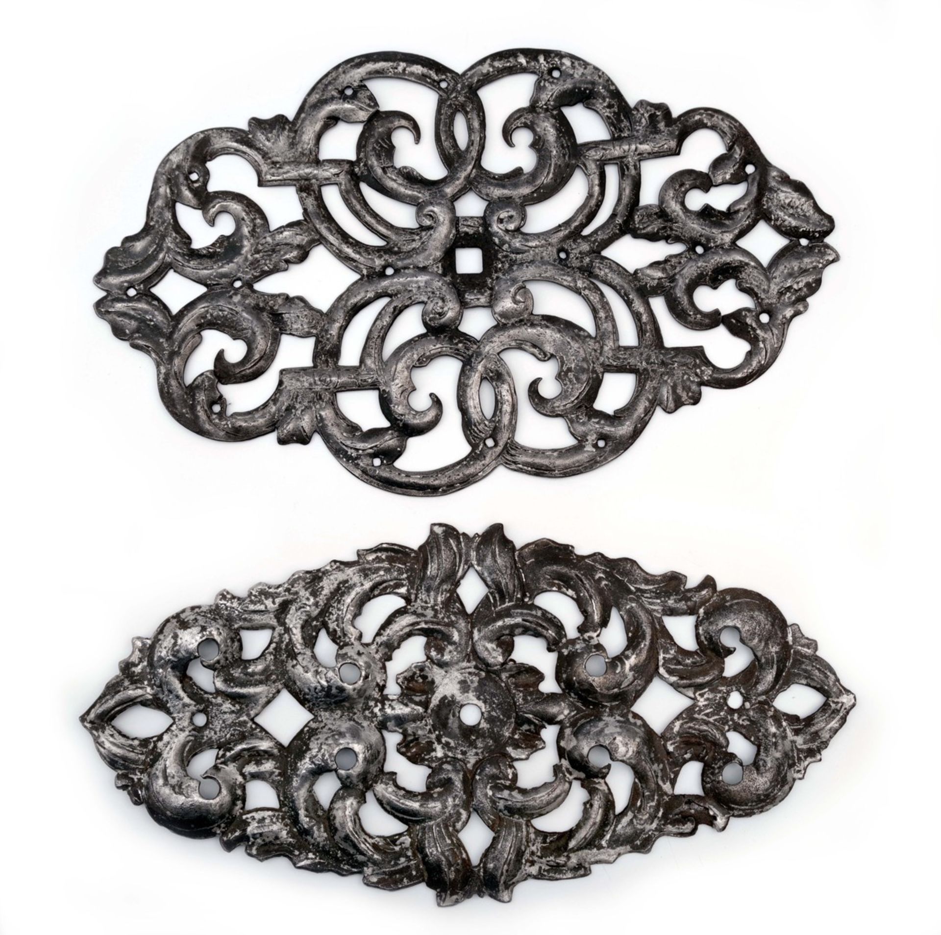 Two Shield-Shaped Openwork Baroque Mounts - Image 2 of 2