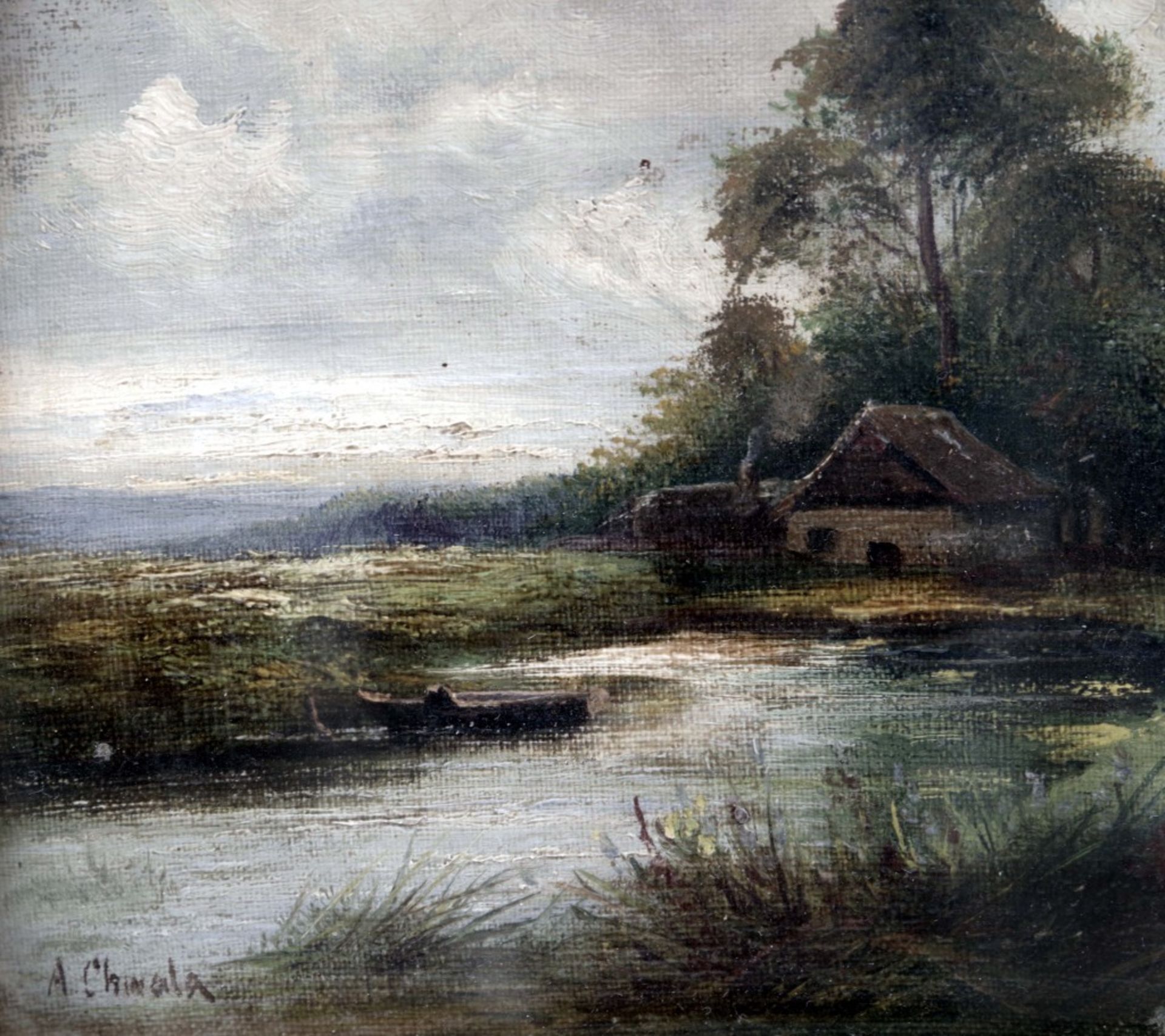 A Cottage on the Bend of a River by Adolf Chwala - Image 4 of 6