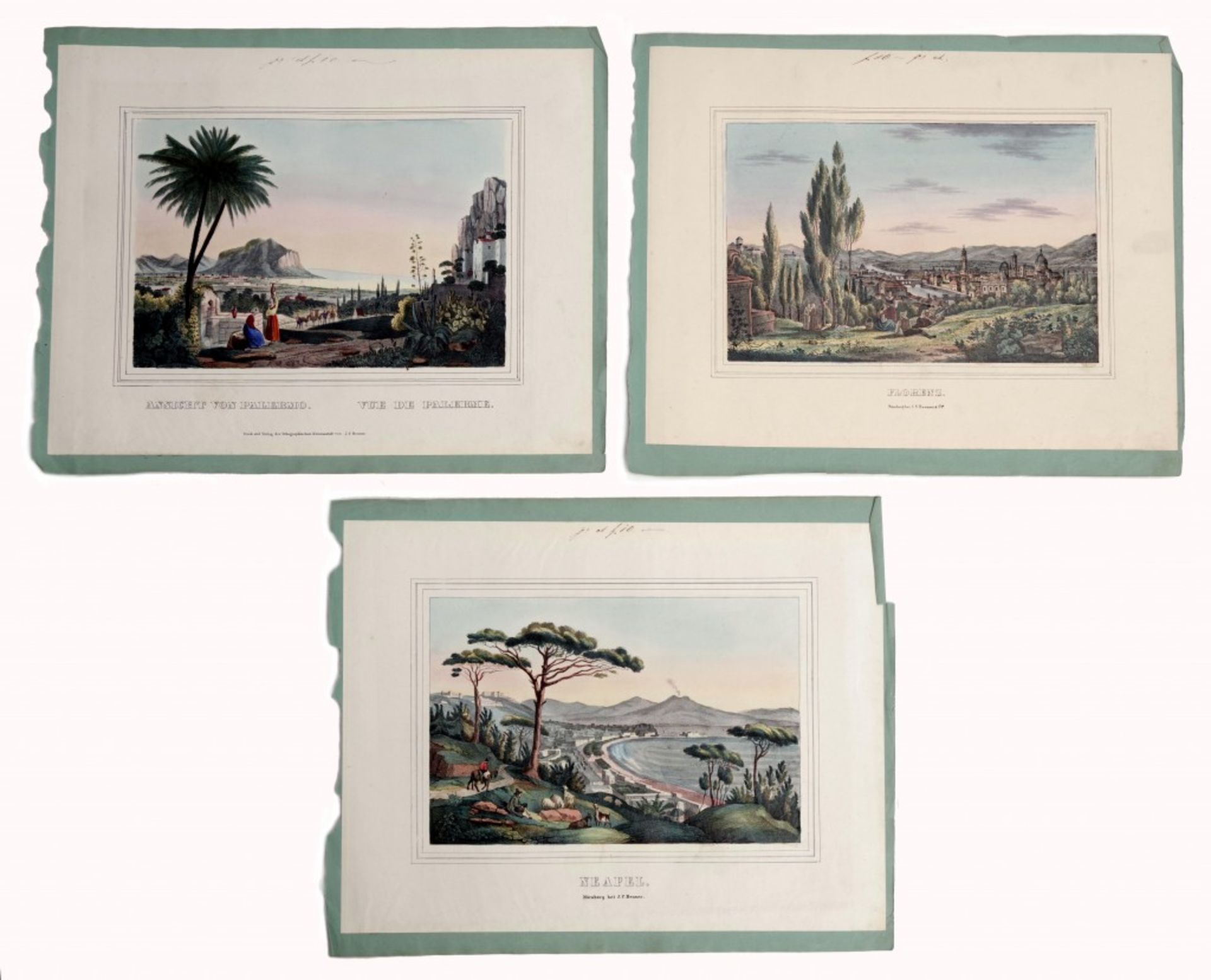 Ansicht von Palermo Neapel und Florenz. J. C. Renner und G. N. Renner